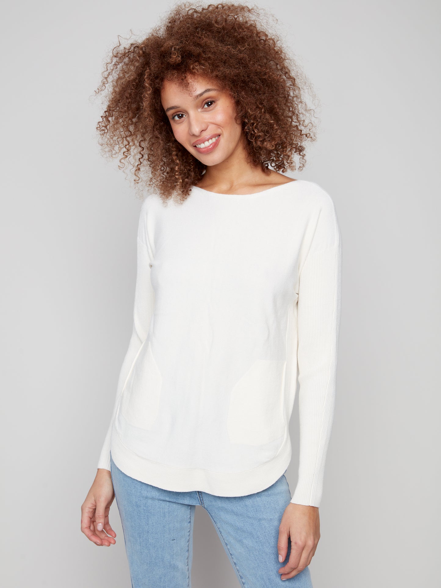 Knit Sweater With Back Lace-Up Detail