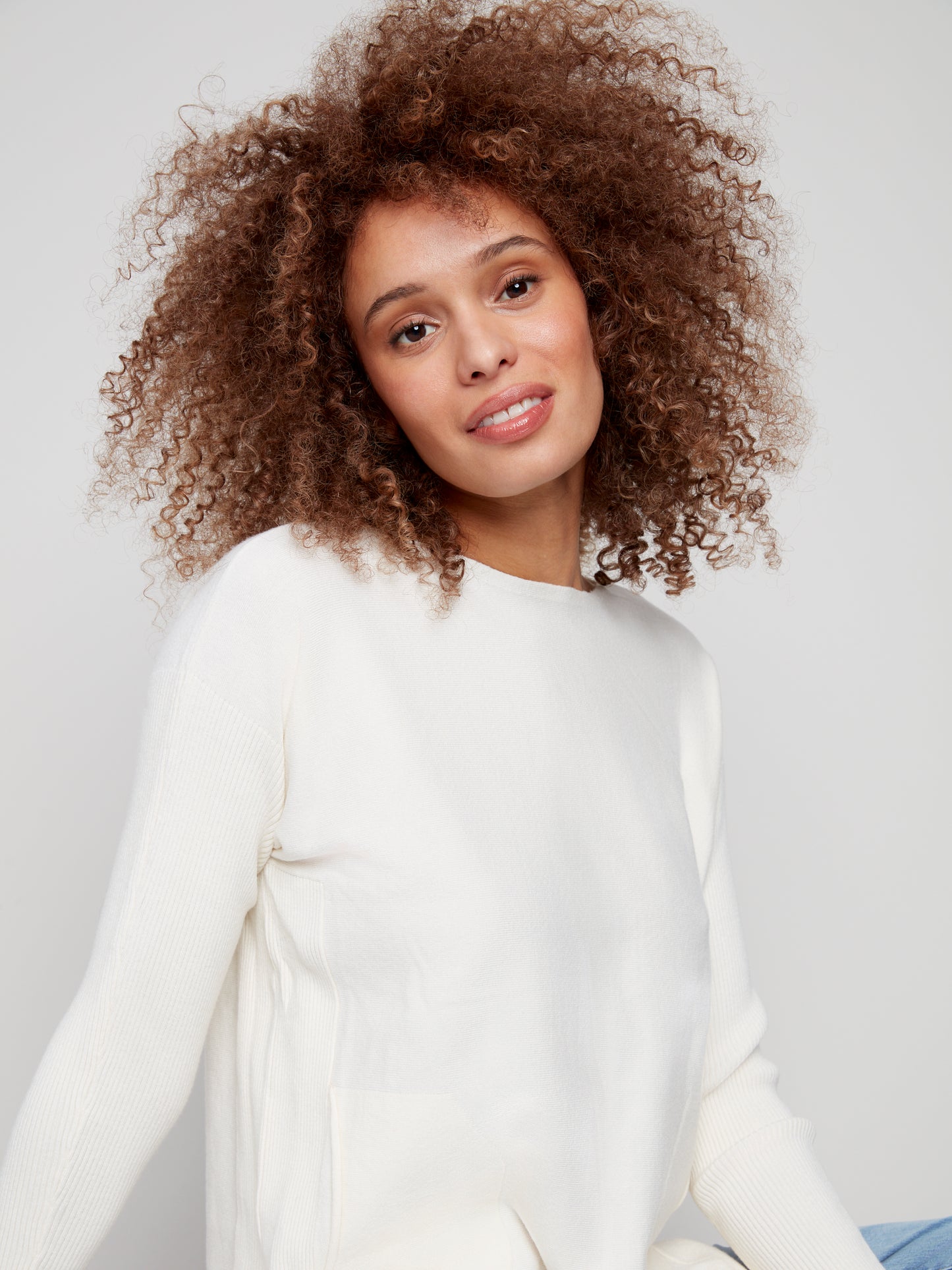 Knit Sweater With Back Lace-Up Detail