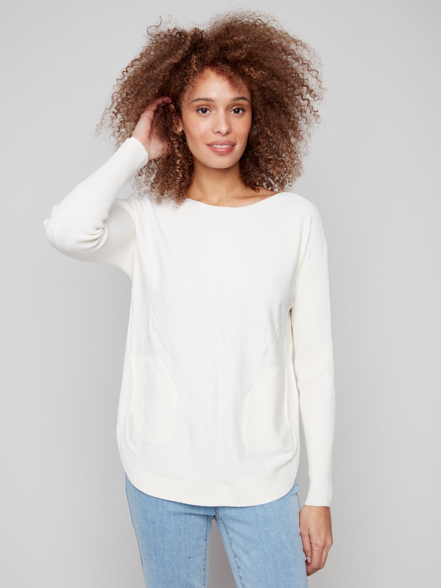 Knit Sweater With Back Lace-Up Detail