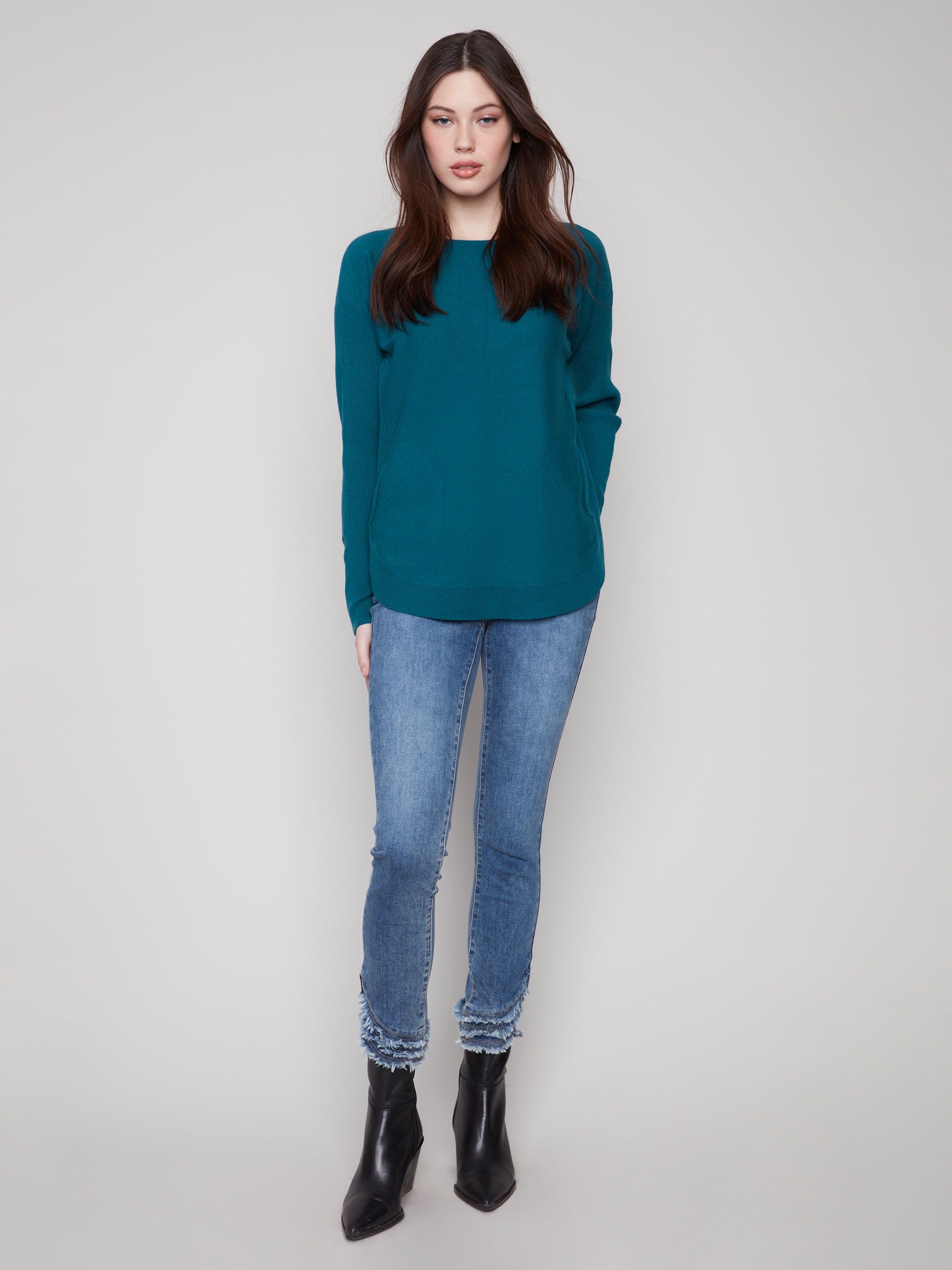 Knit Sweater With Lace-Up Cuffs