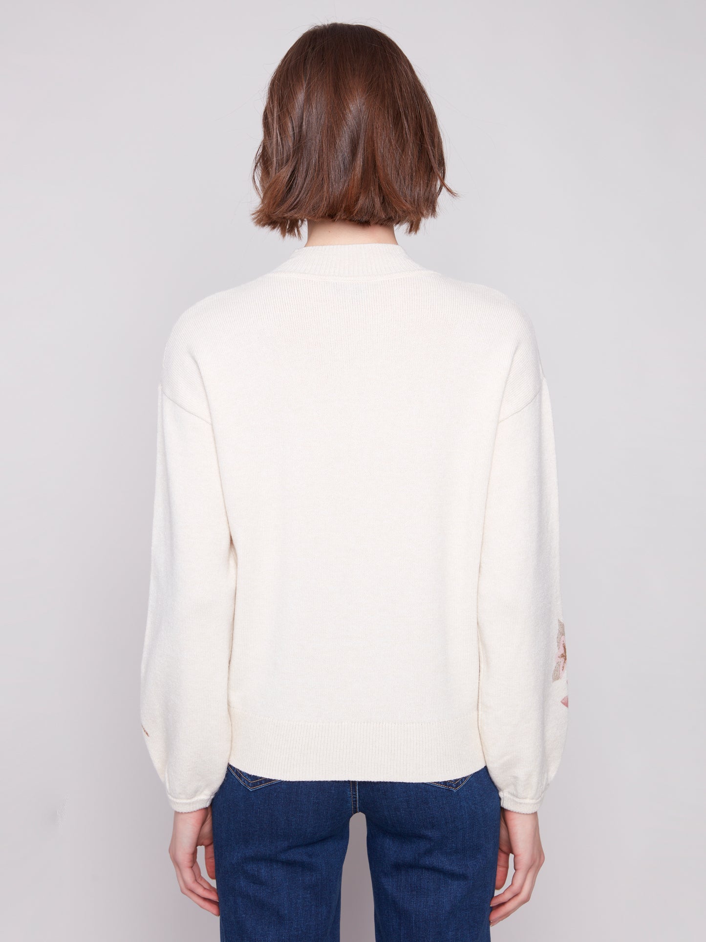 Printed Mock Neck Sweater