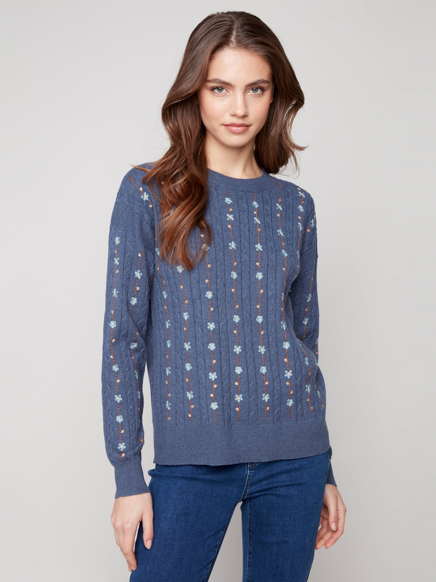 Floral Embroidery Knit Sweater