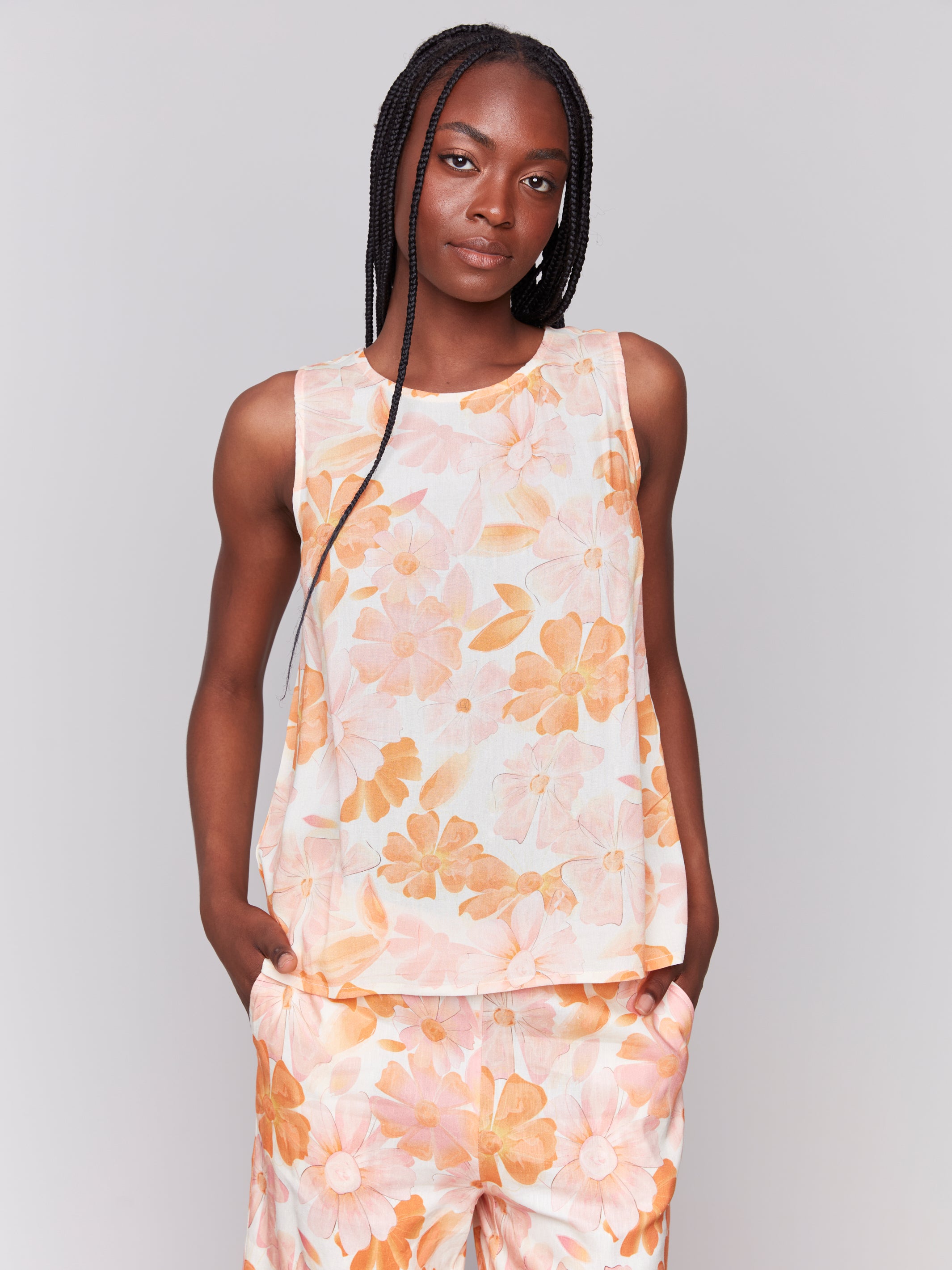 Printed Viscose Sleeveless Top