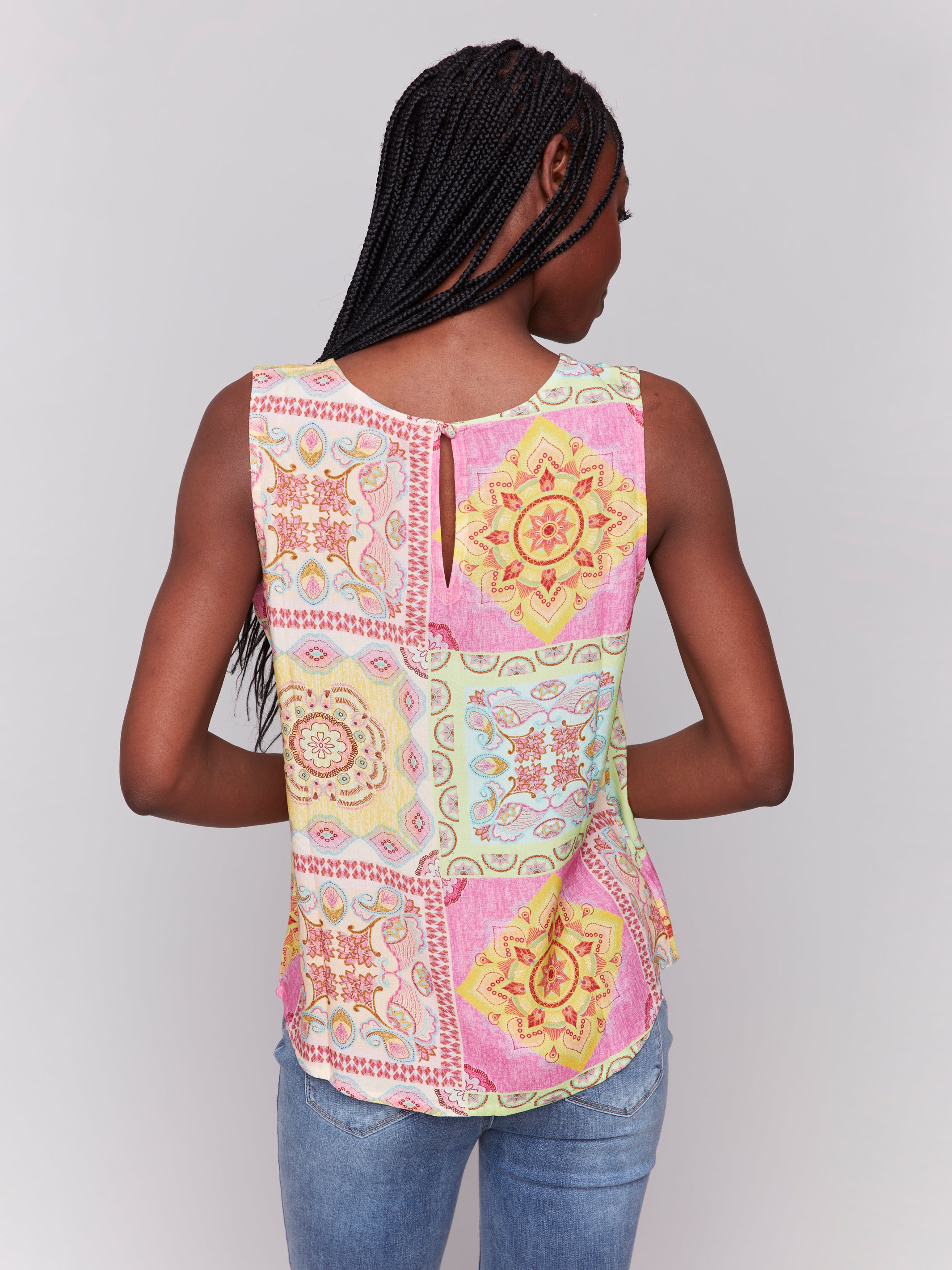 Printed Viscose Sleeveless Top