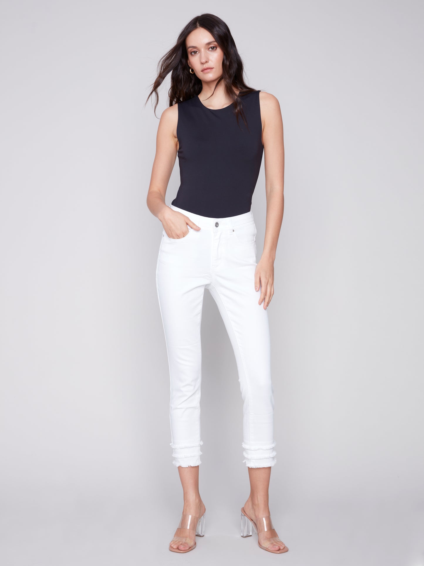 Frayed Hem Ankle Jean