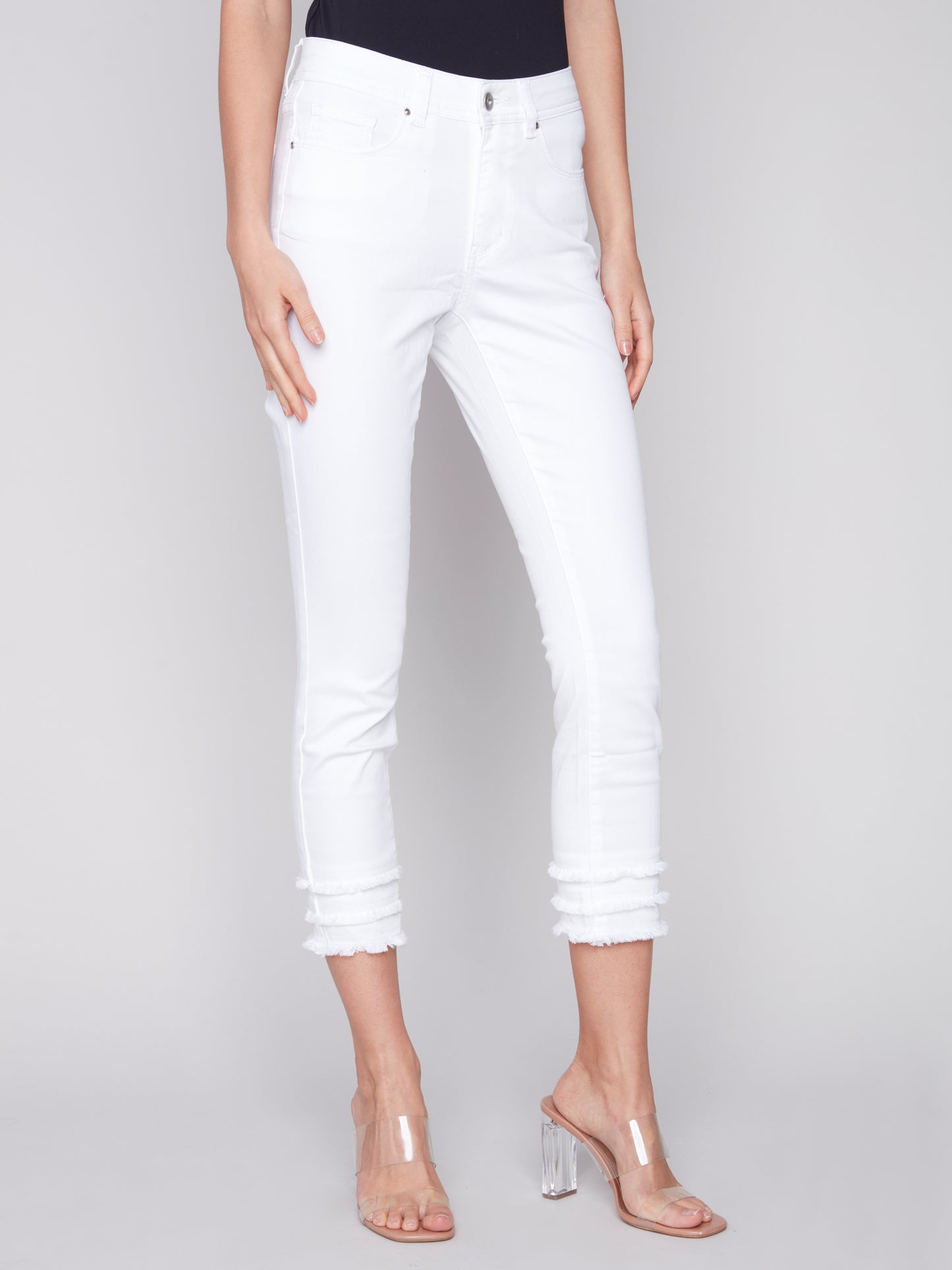 Frayed Hem Ankle Jean