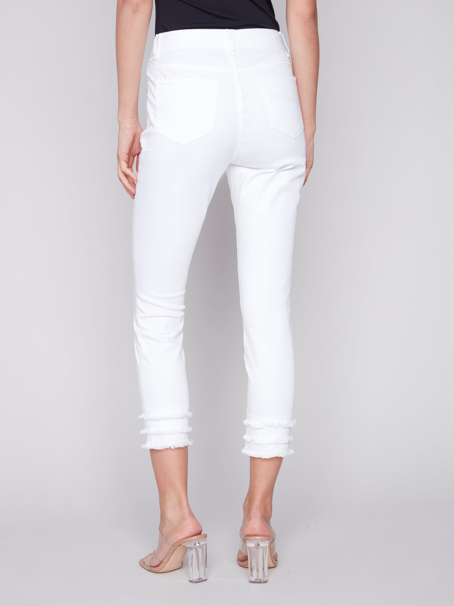 Frayed Hem Ankle Jean