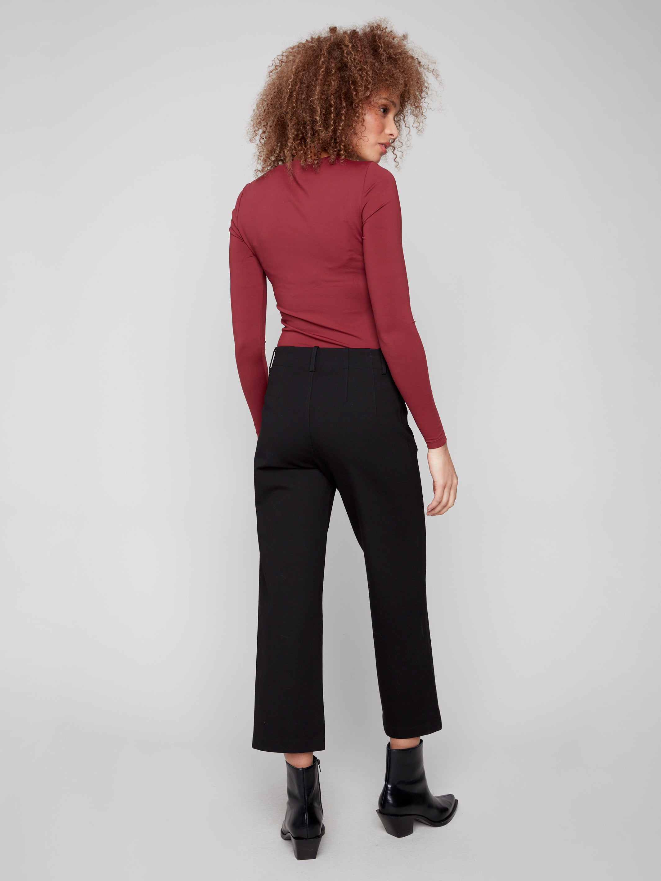 Patch Pocket Wide Leg Ponte Pants