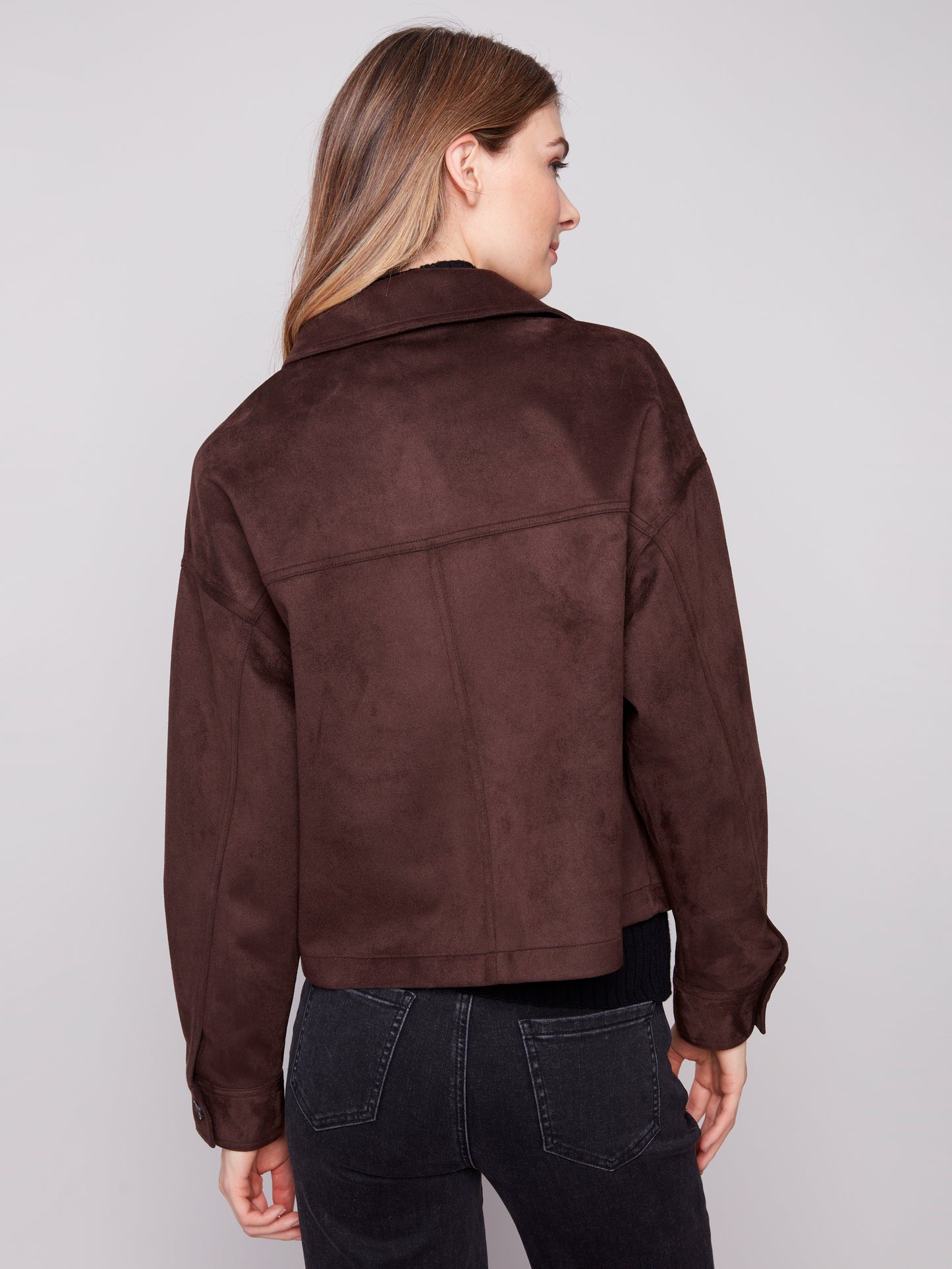 Short Faux Suede Jacket