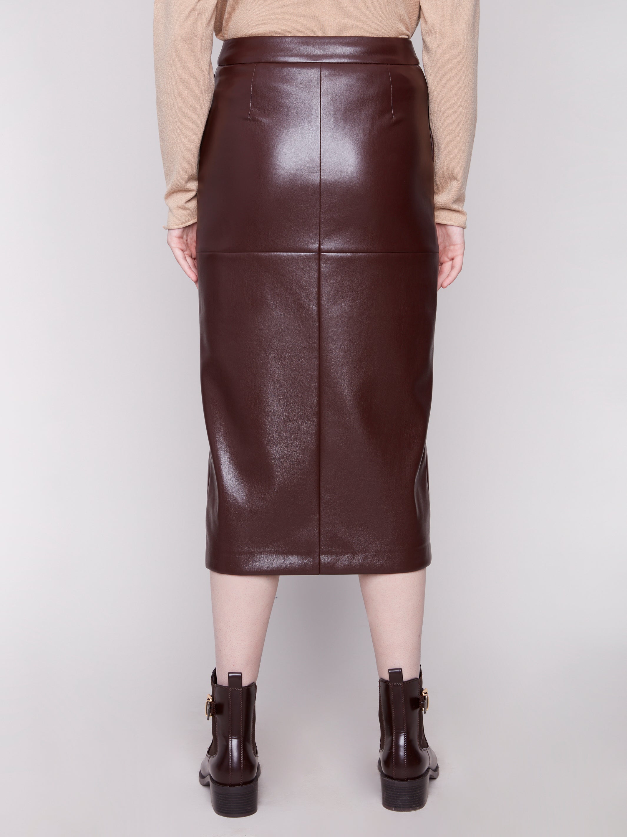 Faux Leather Midi Skirt