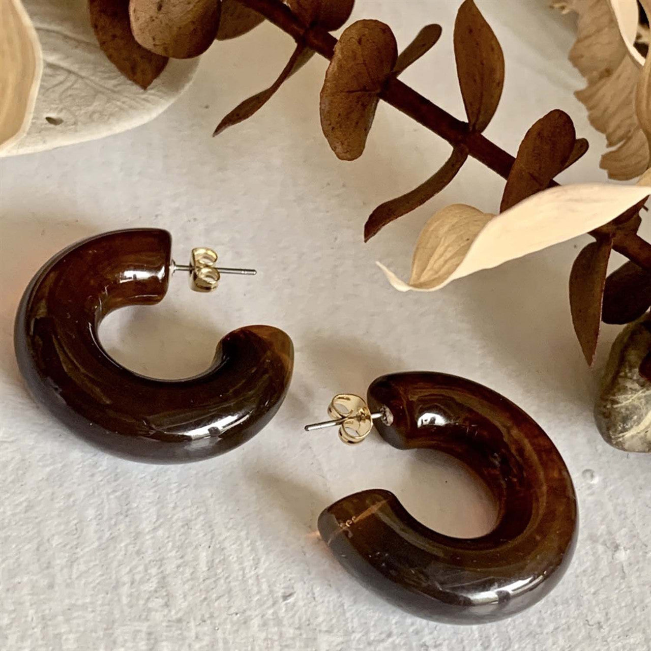 Jean Acetate Hoop Earrings