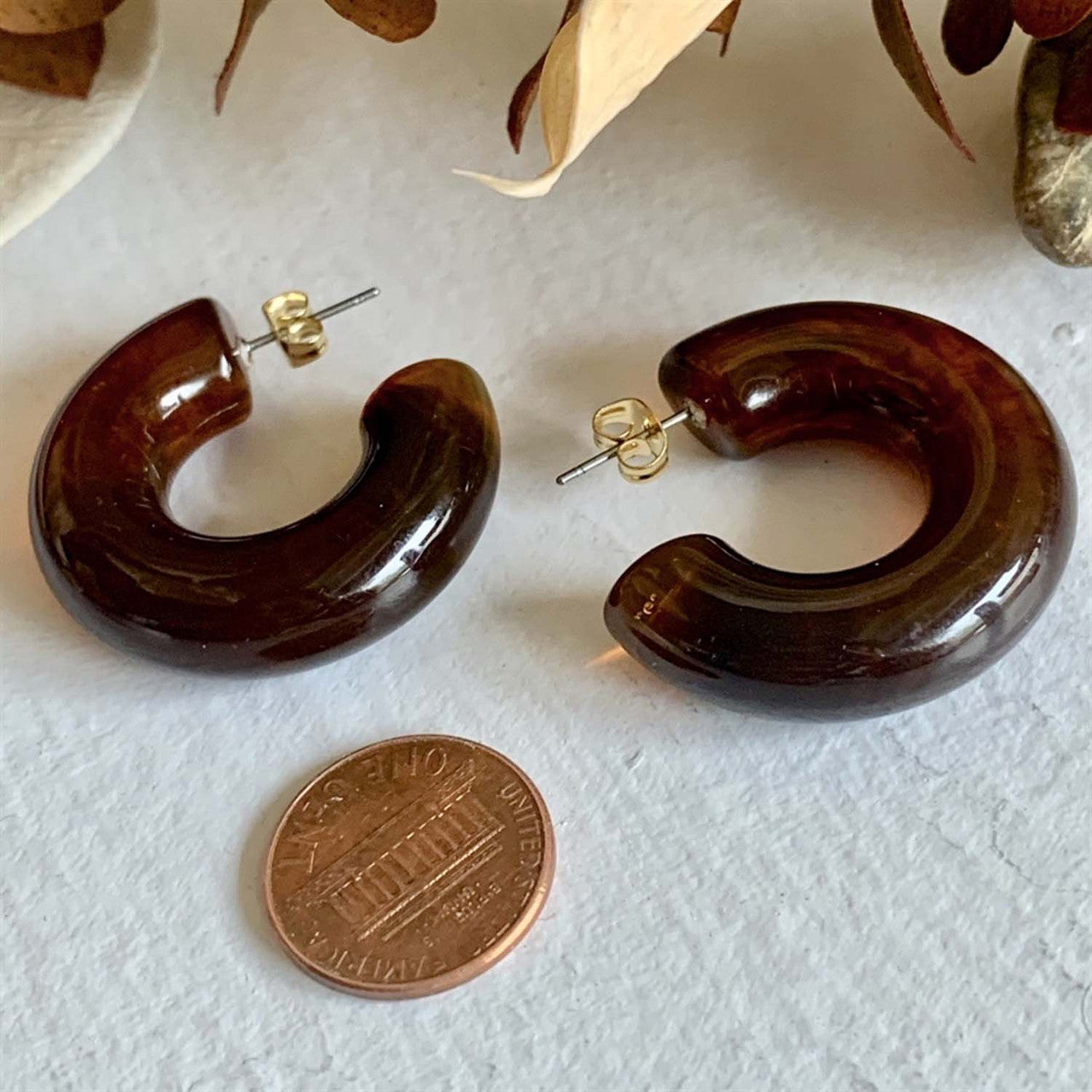 Jean Acetate Hoop Earrings