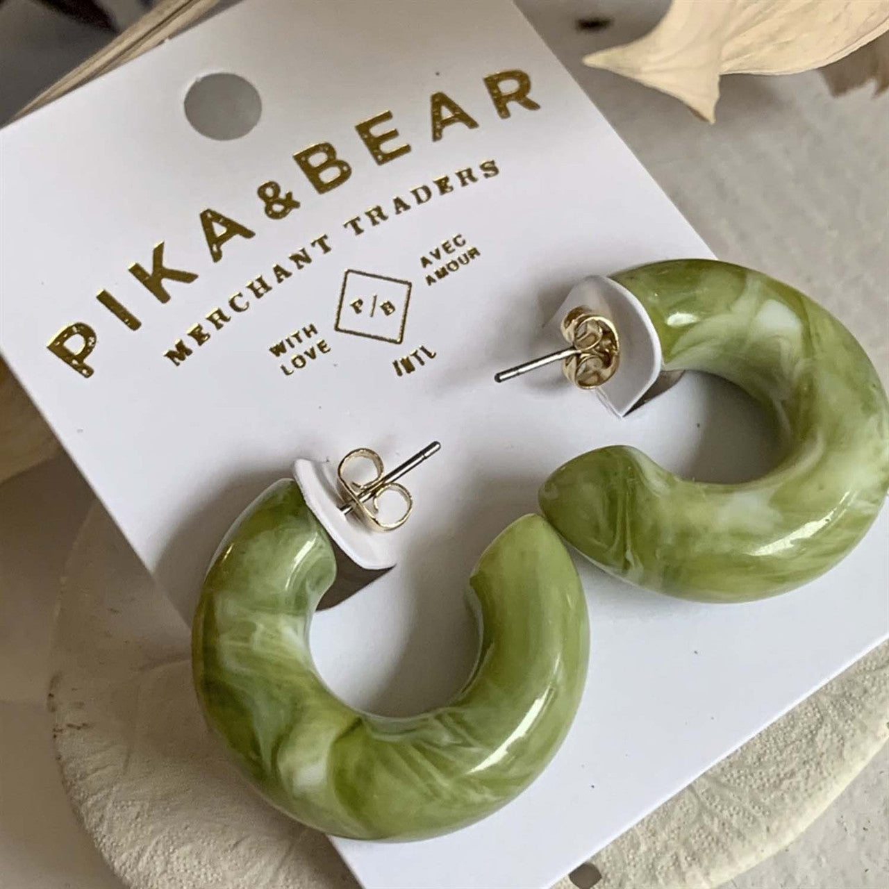 Turf Marble Acetate Hoop Earrings