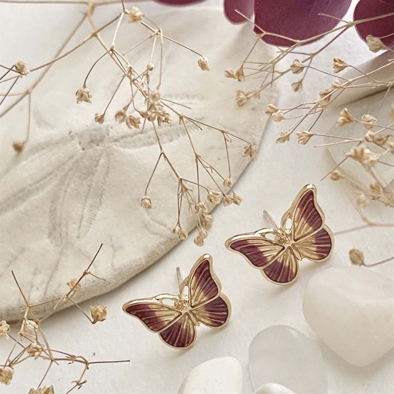 Vlinder CloisonnΓ© Style Butterfly Stud Earrings