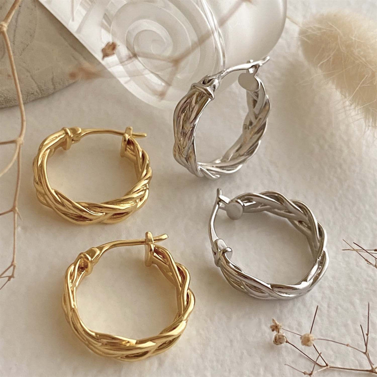 Balzac Braided Hoop Earrings