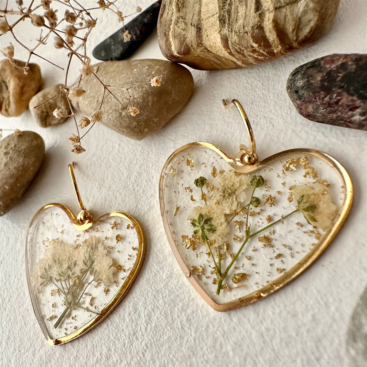 Bronte Clear Acrylic Heart Earrings