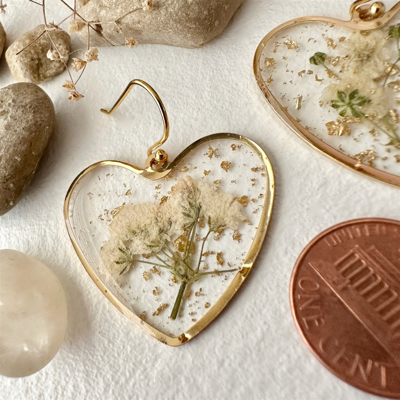 Bronte Clear Acrylic Heart Earrings