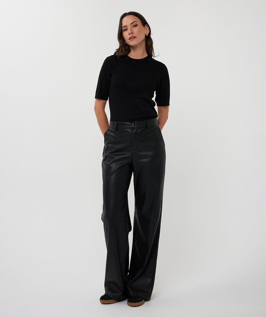 Ribbed Sparkle Knit Tee