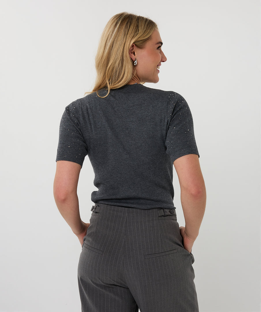 Ribbed Sparkle Knit Tee