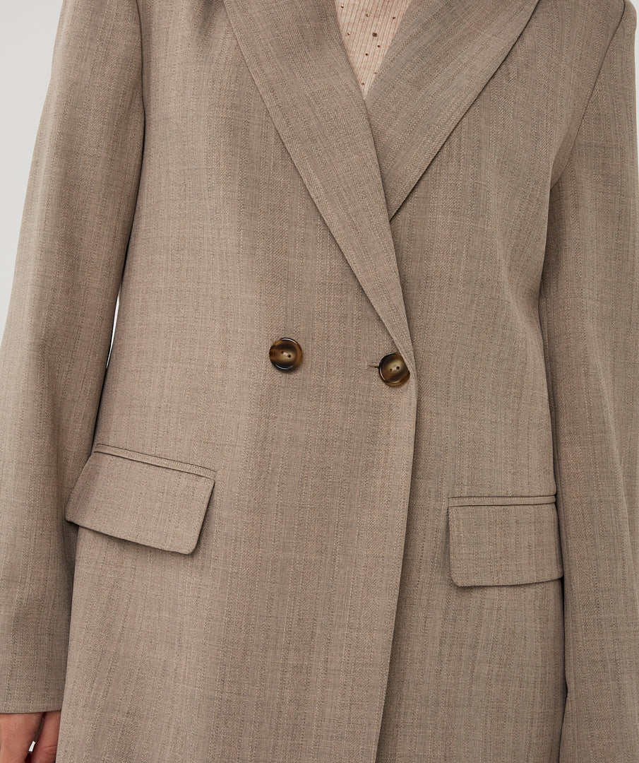 Mélange Double-Breasted Blazer