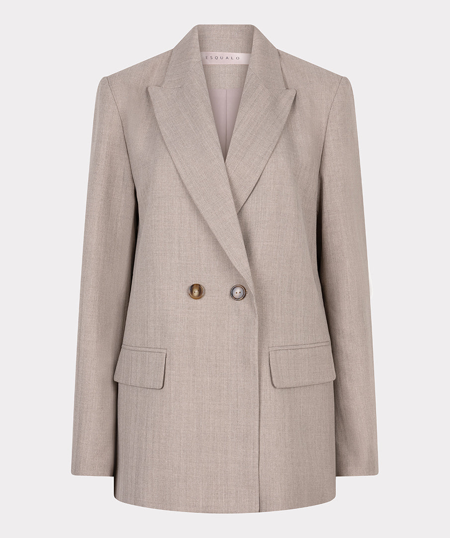 Mélange Double-Breasted Blazer