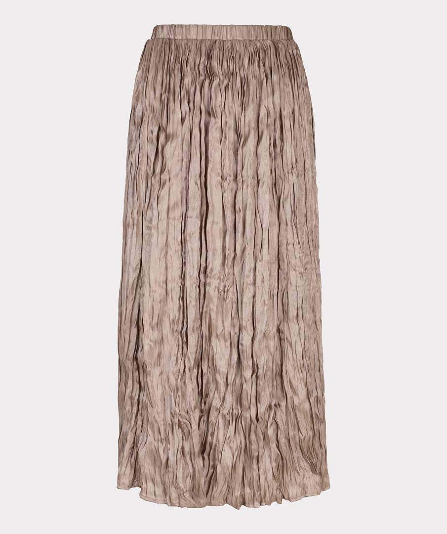 Iridescent Plissé Midi Skirt