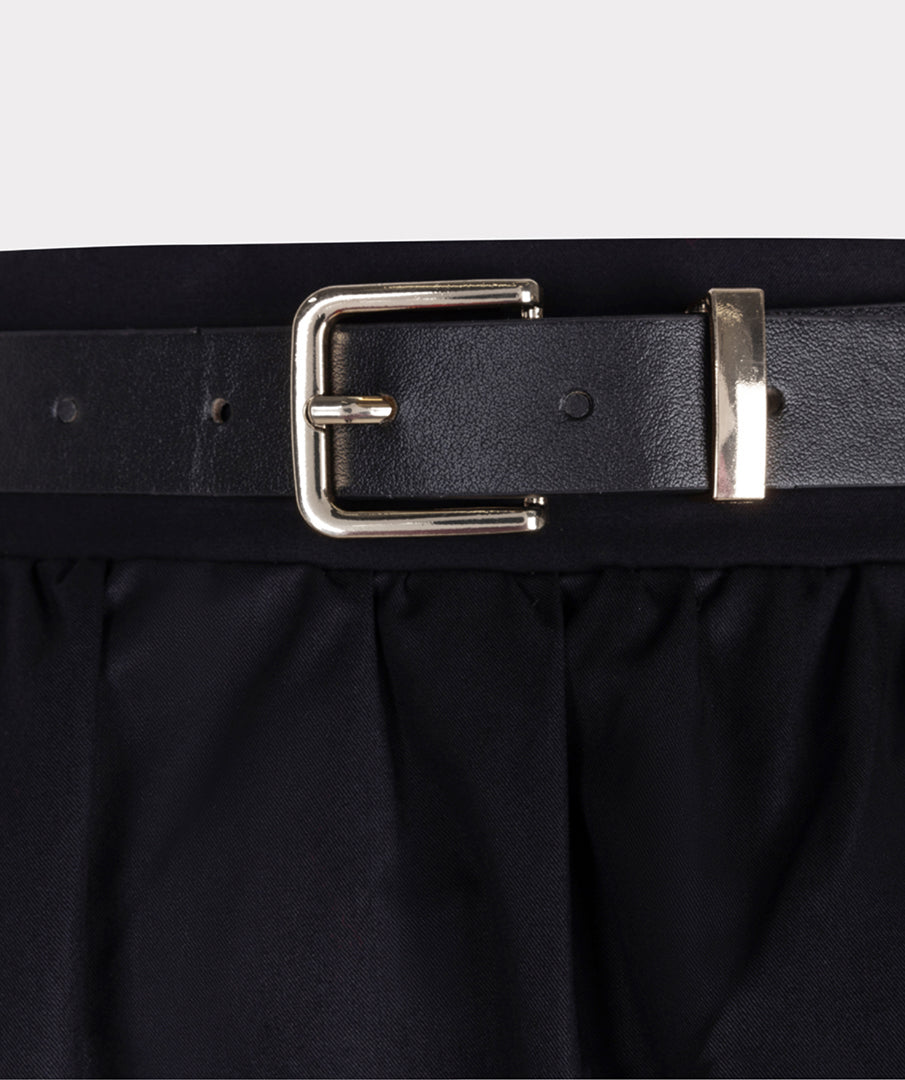 Poplin Belted Pocket Maxi Skirt