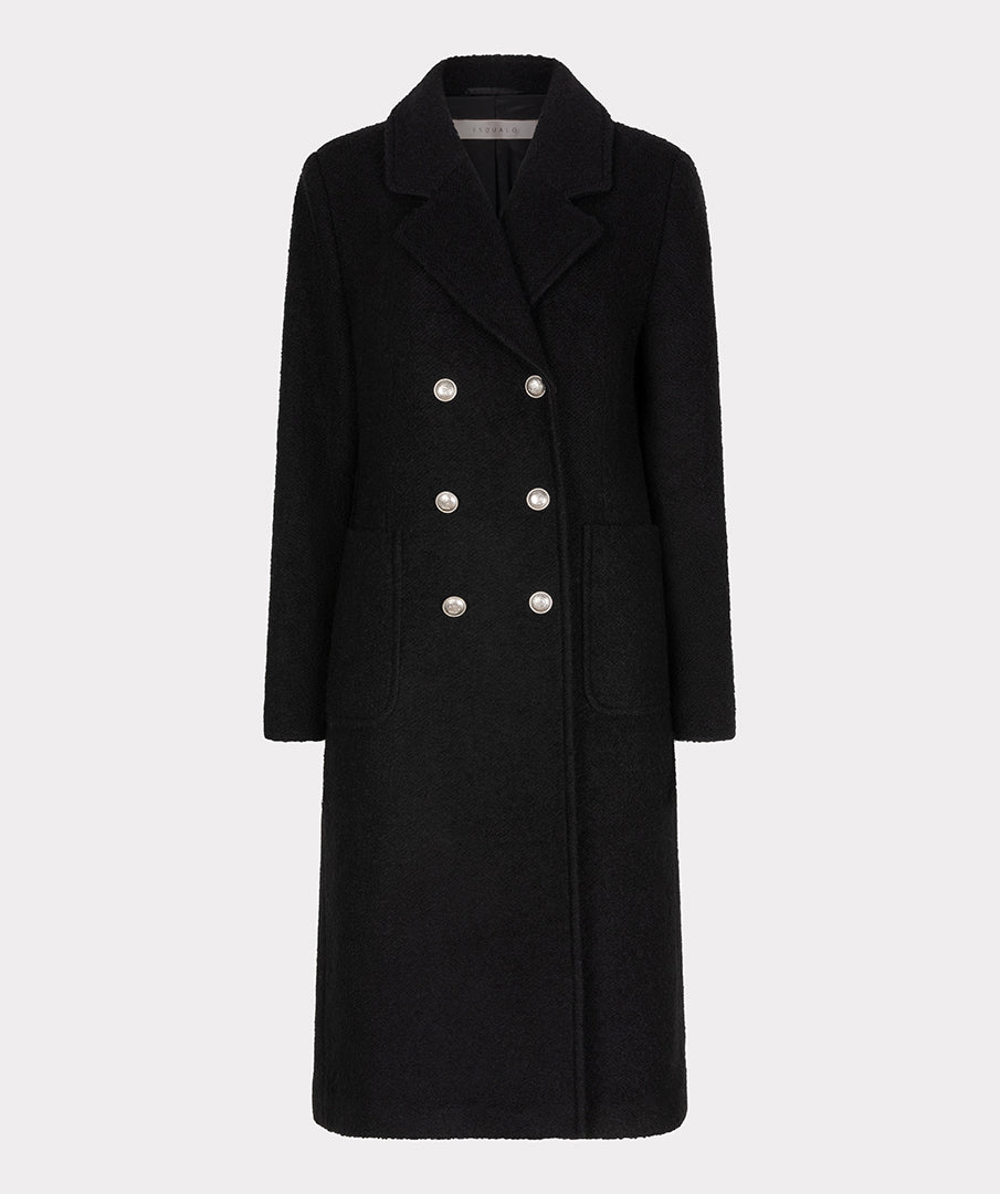 Bouclé Double-Breasted Coat