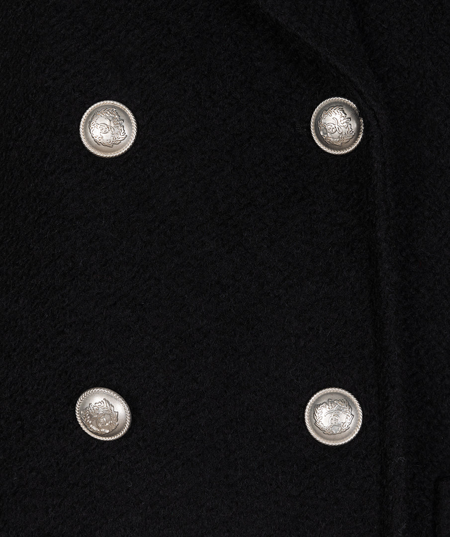 Bouclé Double-Breasted Coat
