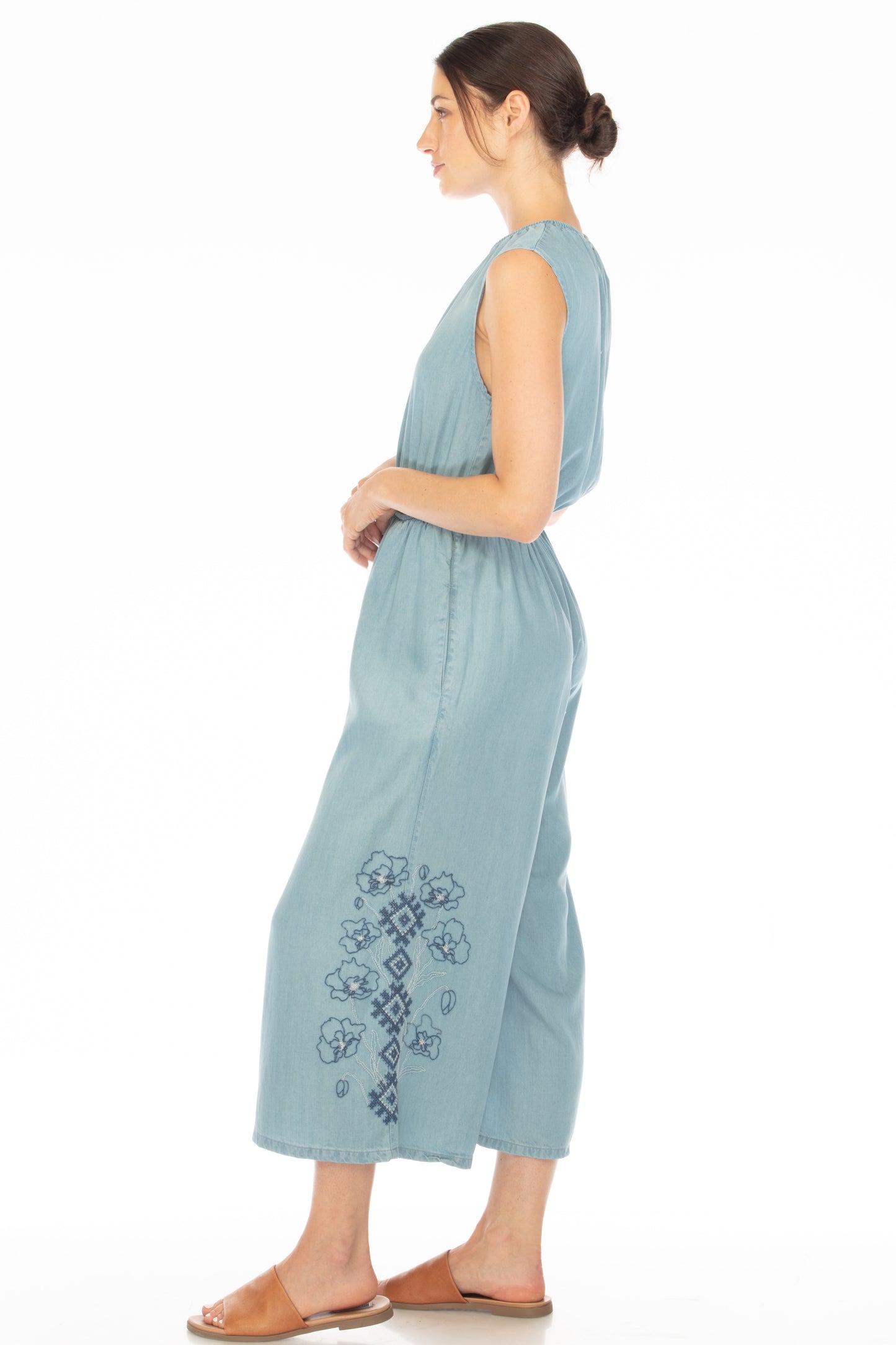 Kara Cut Away Embroidered Jumpsuit