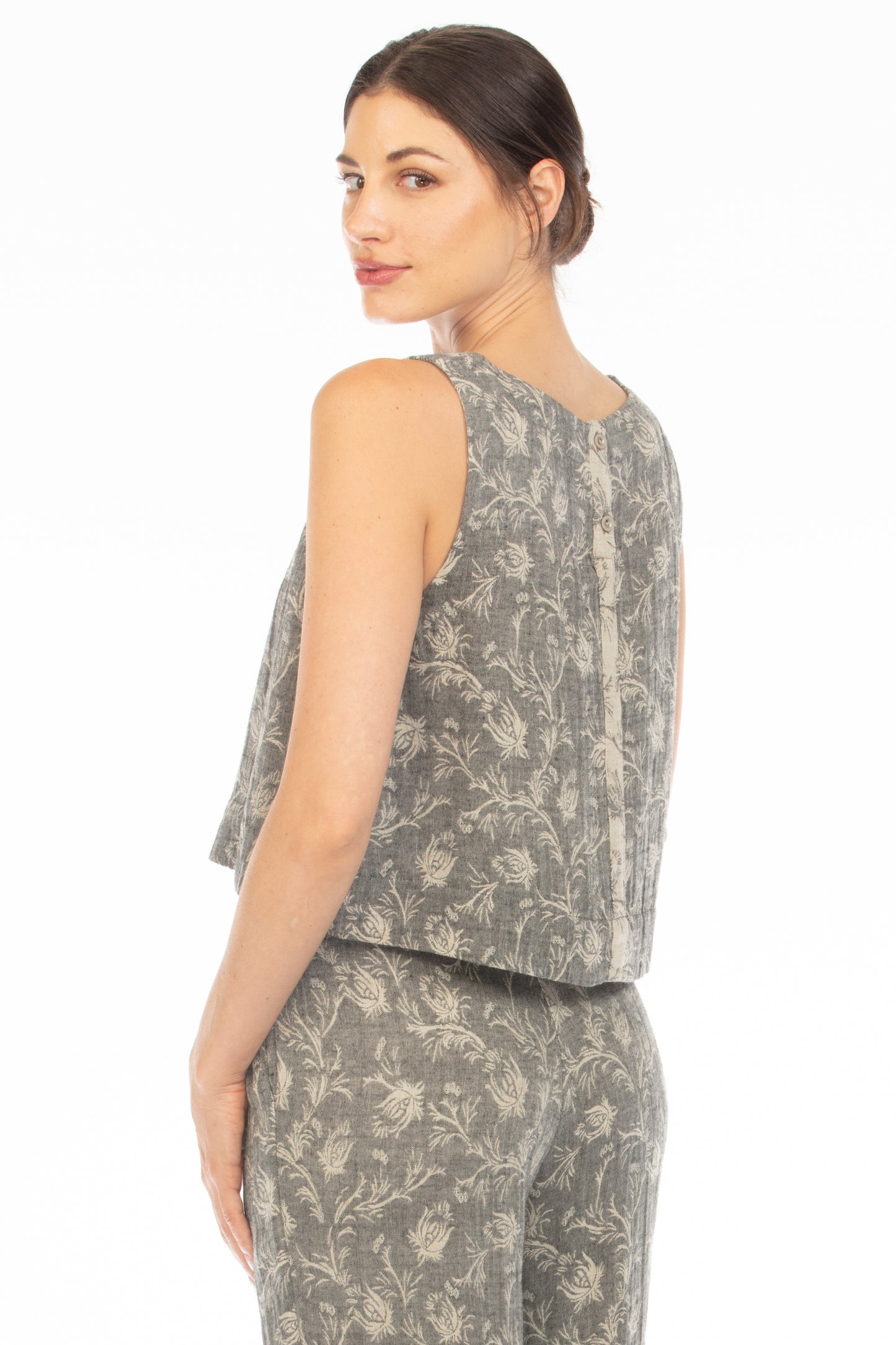 Jacquard Leaf Detail Tank
