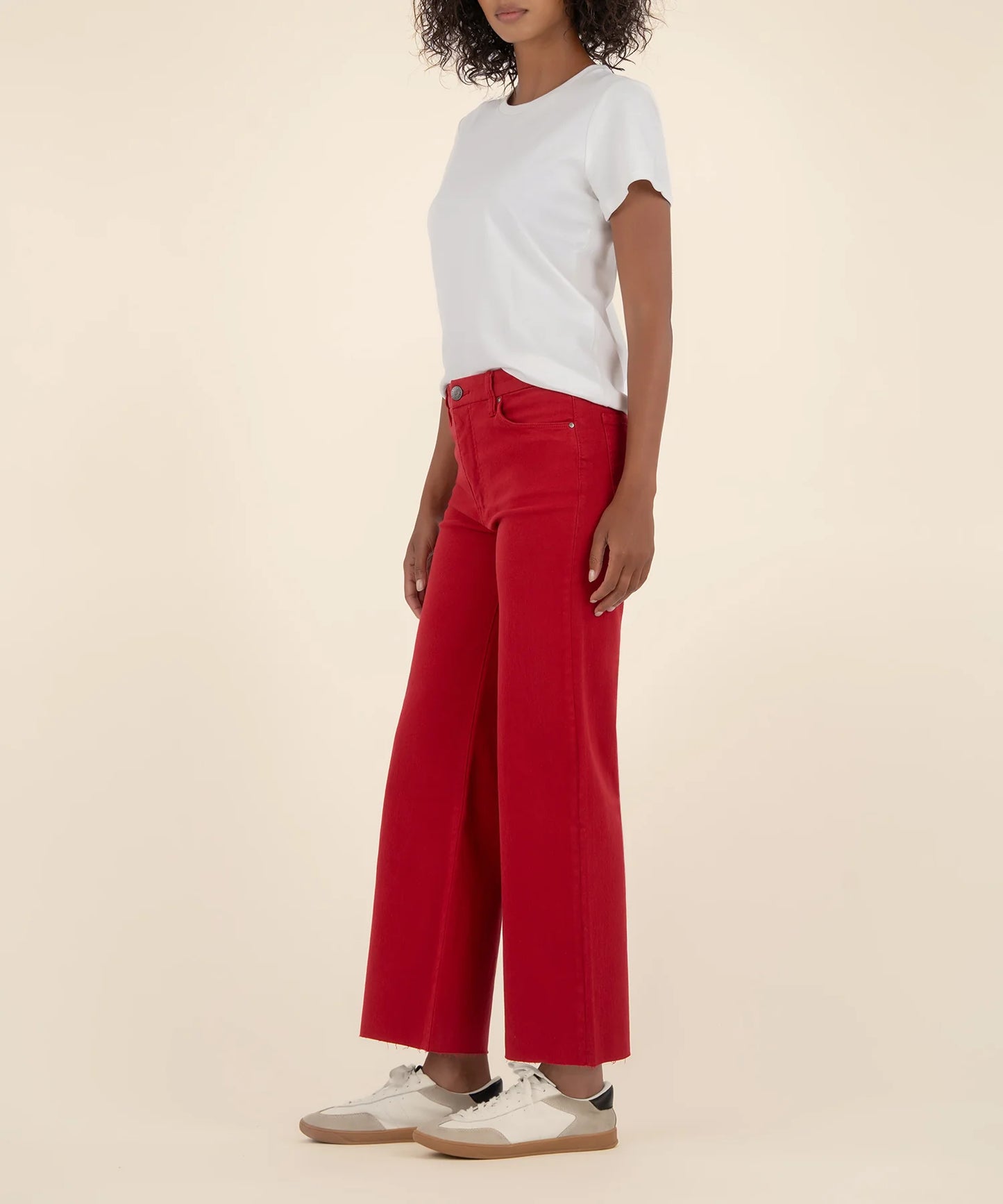 Meg High Rise Raw Hem Wide Leg