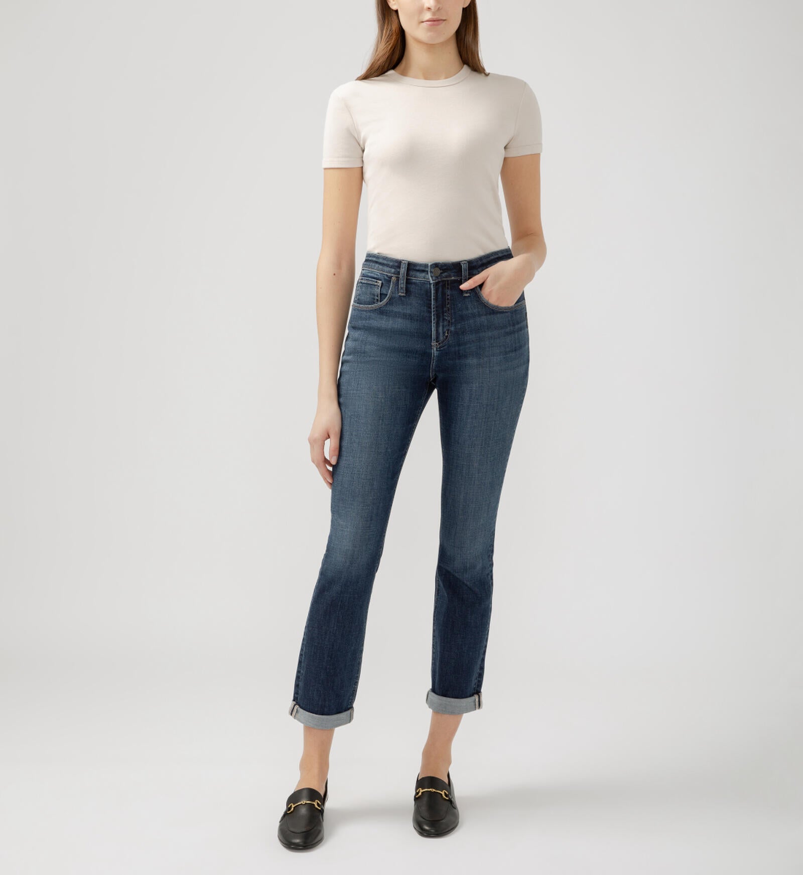 Beau High Rise Slim Leg Luxe Stretch Jeans