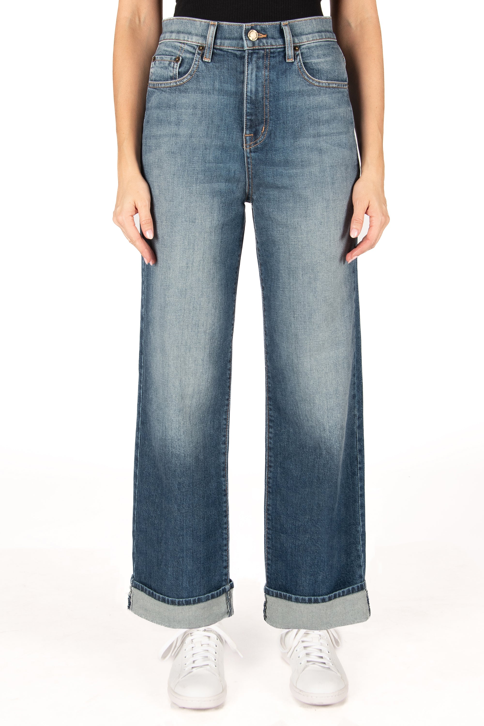 Rexford High Rise Wide Cuffed Jeans