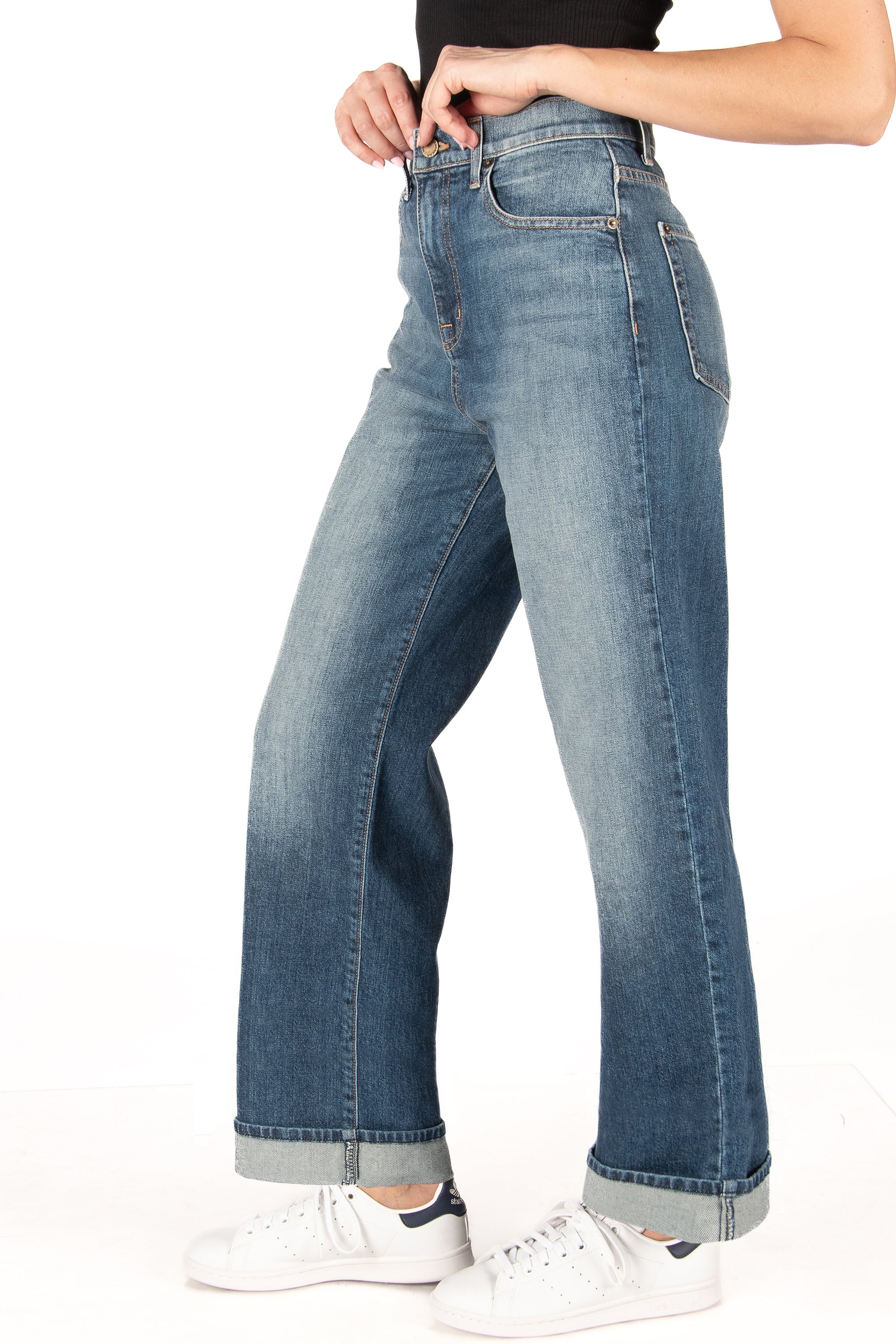 Rexford High Rise Wide Cuffed Jeans