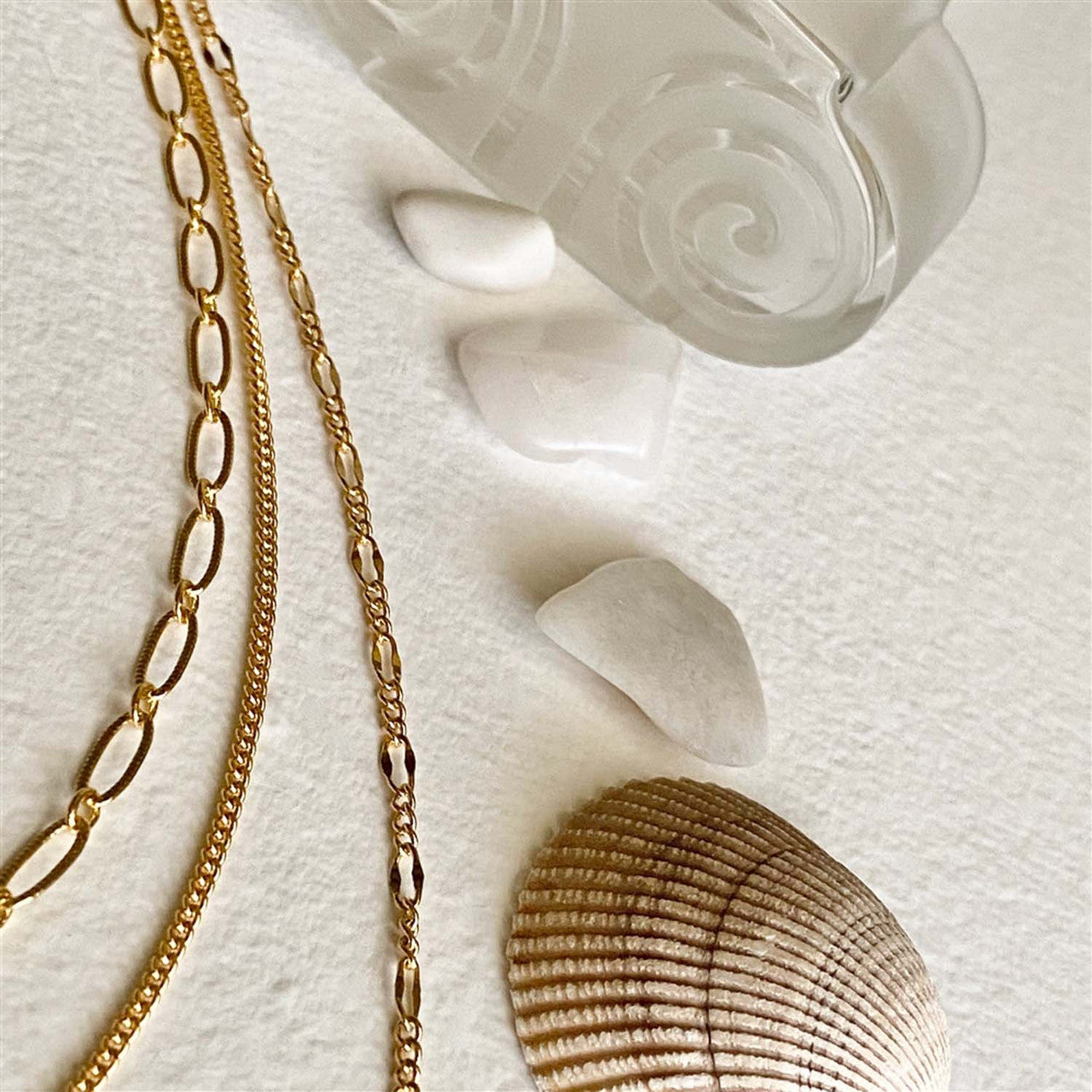 Nanaimo Triple Layer Textured Chain Necklace