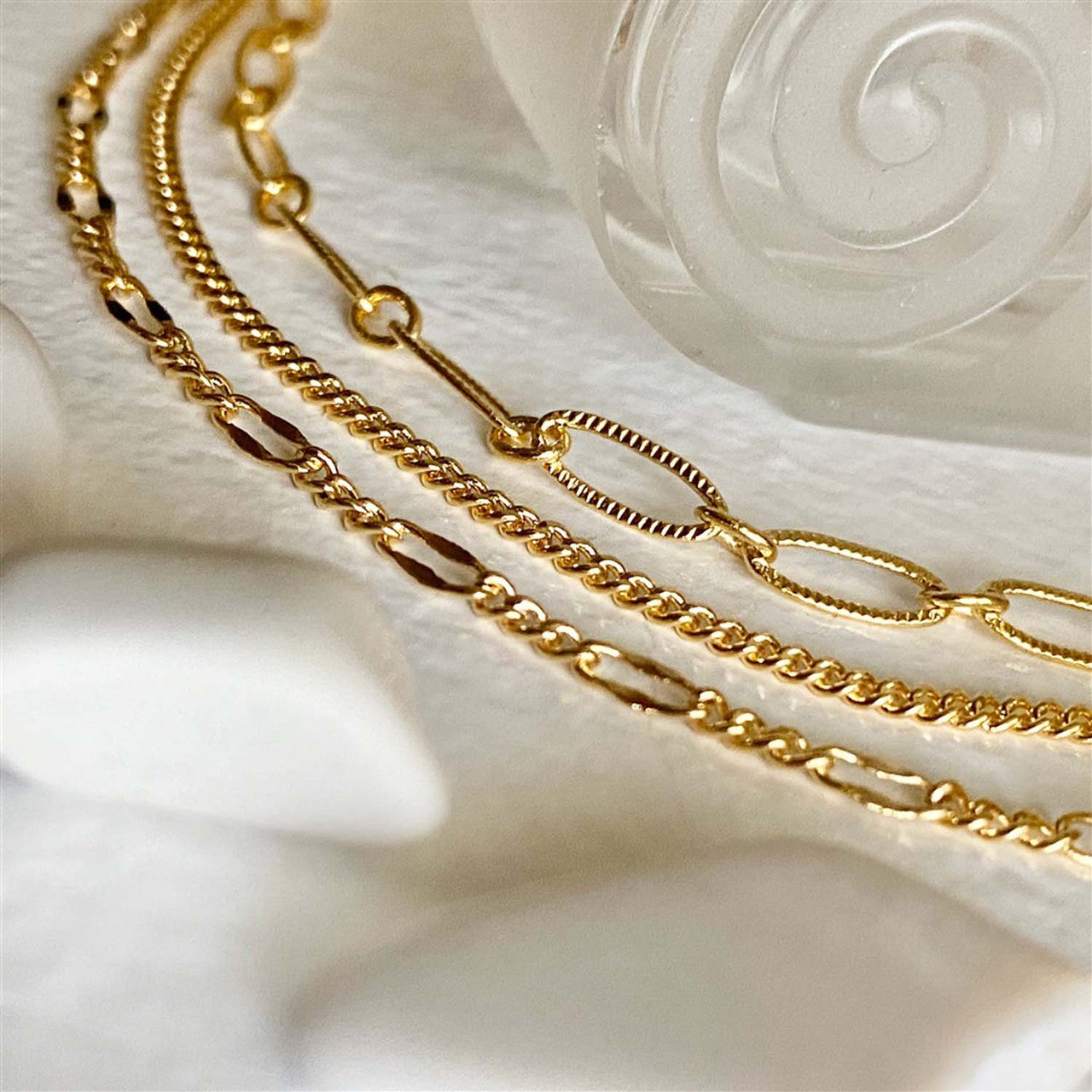 Nanaimo Triple Layer Textured Chain Necklace