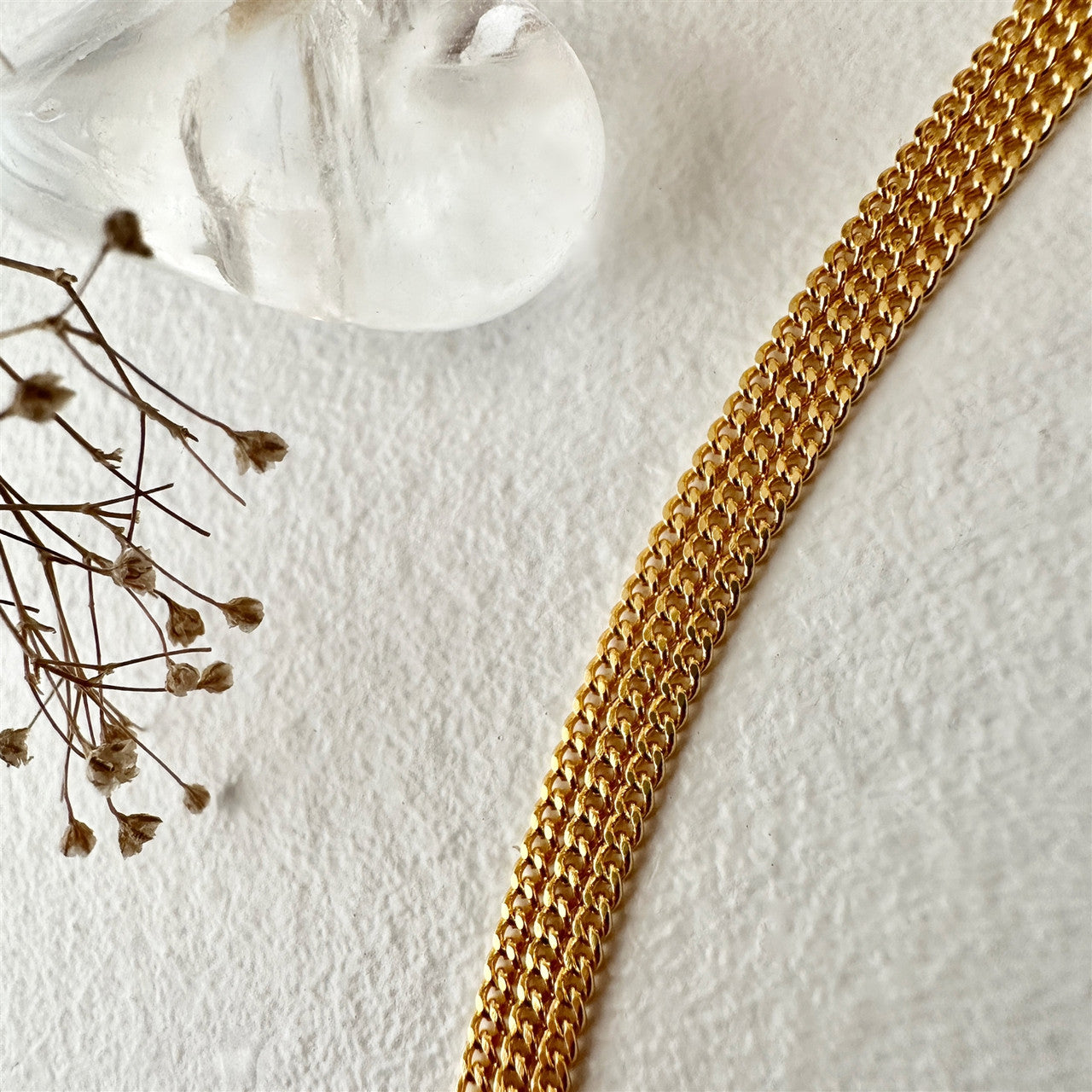 Ariadne Triple Layer Tiny Curb Chain Necklace