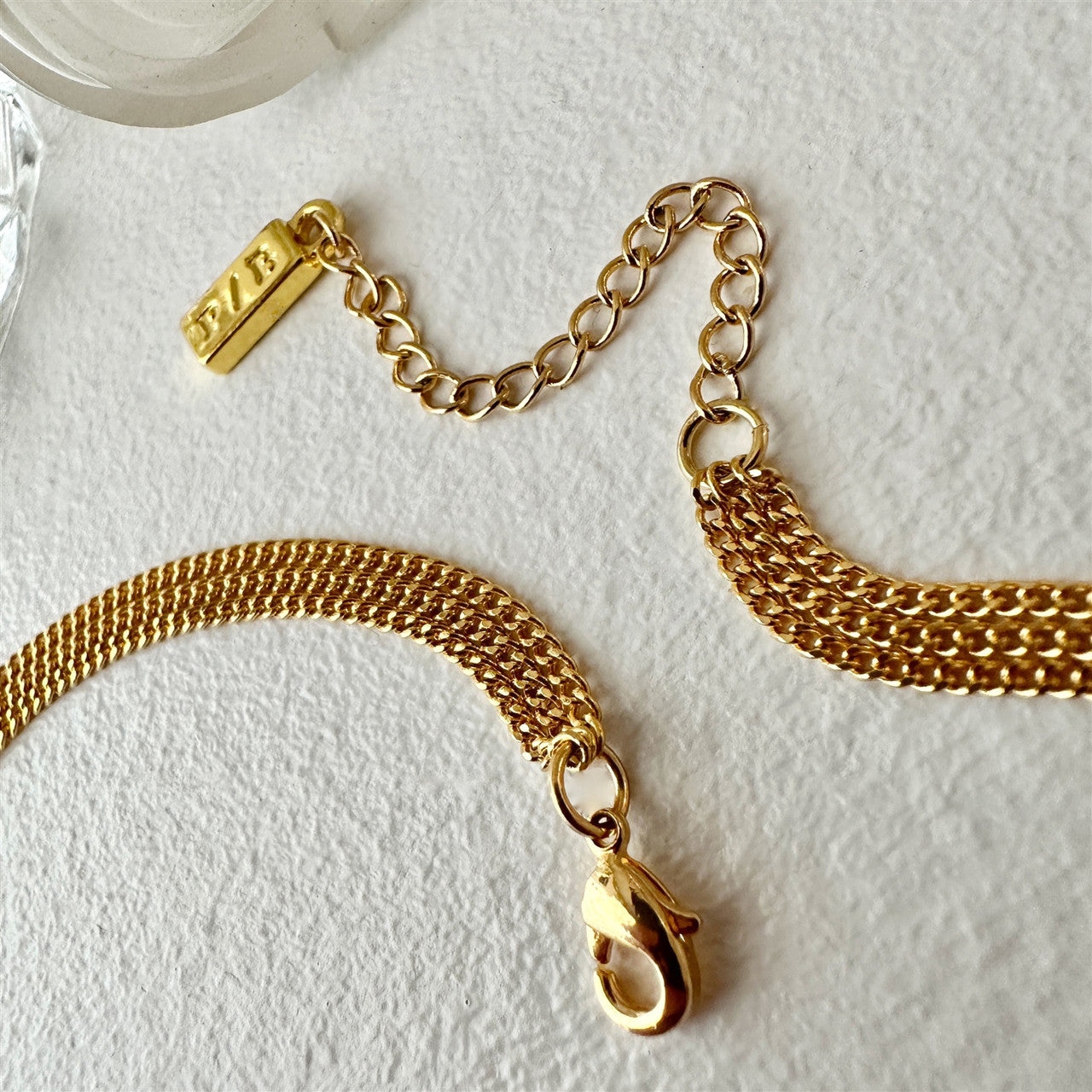 Ariadne Triple Layer Tiny Curb Chain Necklace