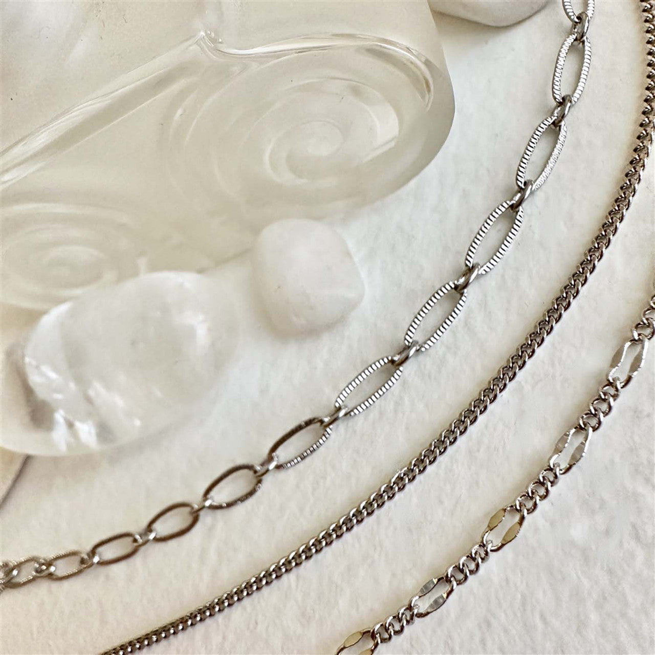 Nanaimo Triple Layer Textured Chain Necklace