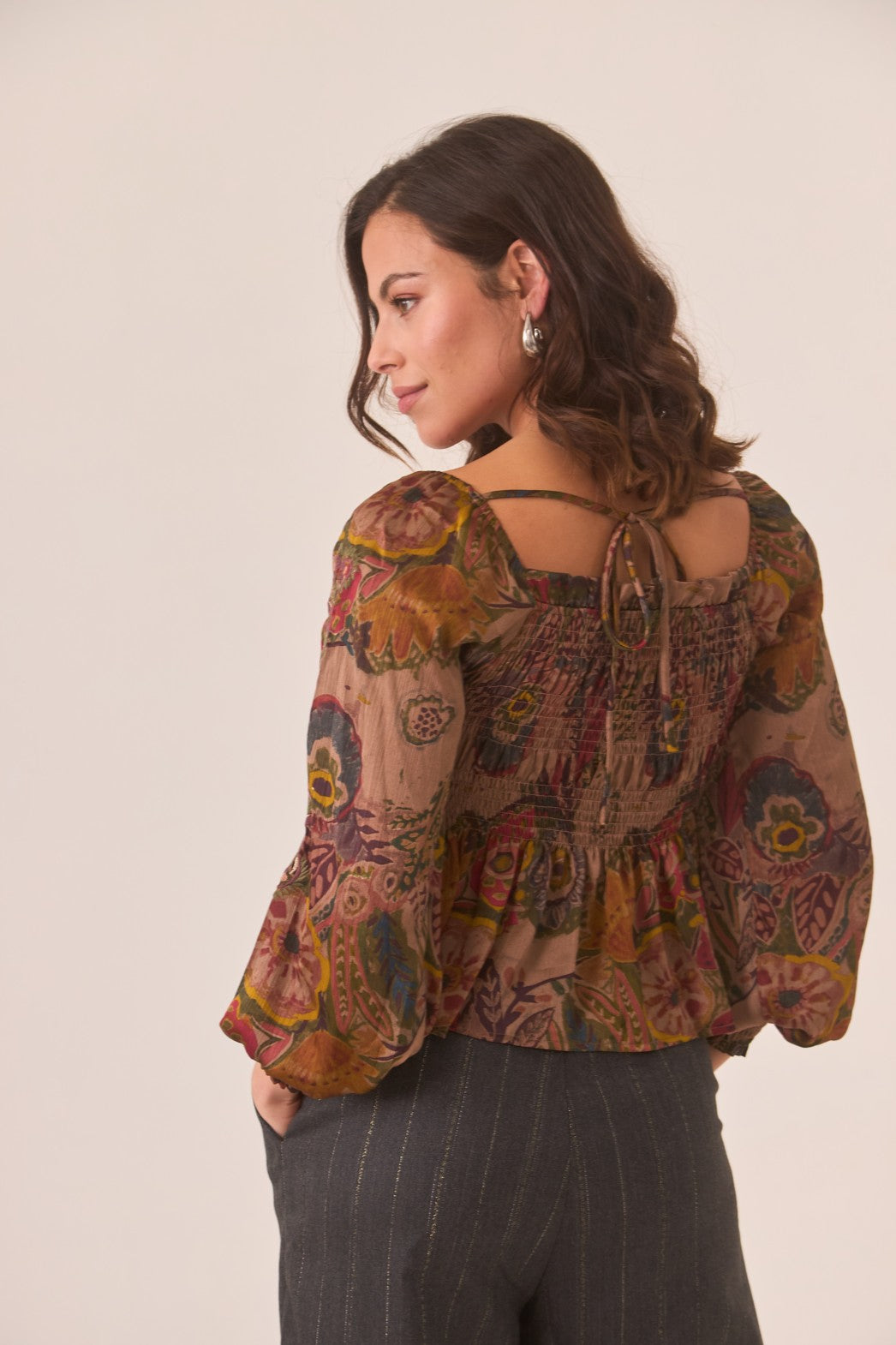 Multicoloured Ruffled Floral Blouse