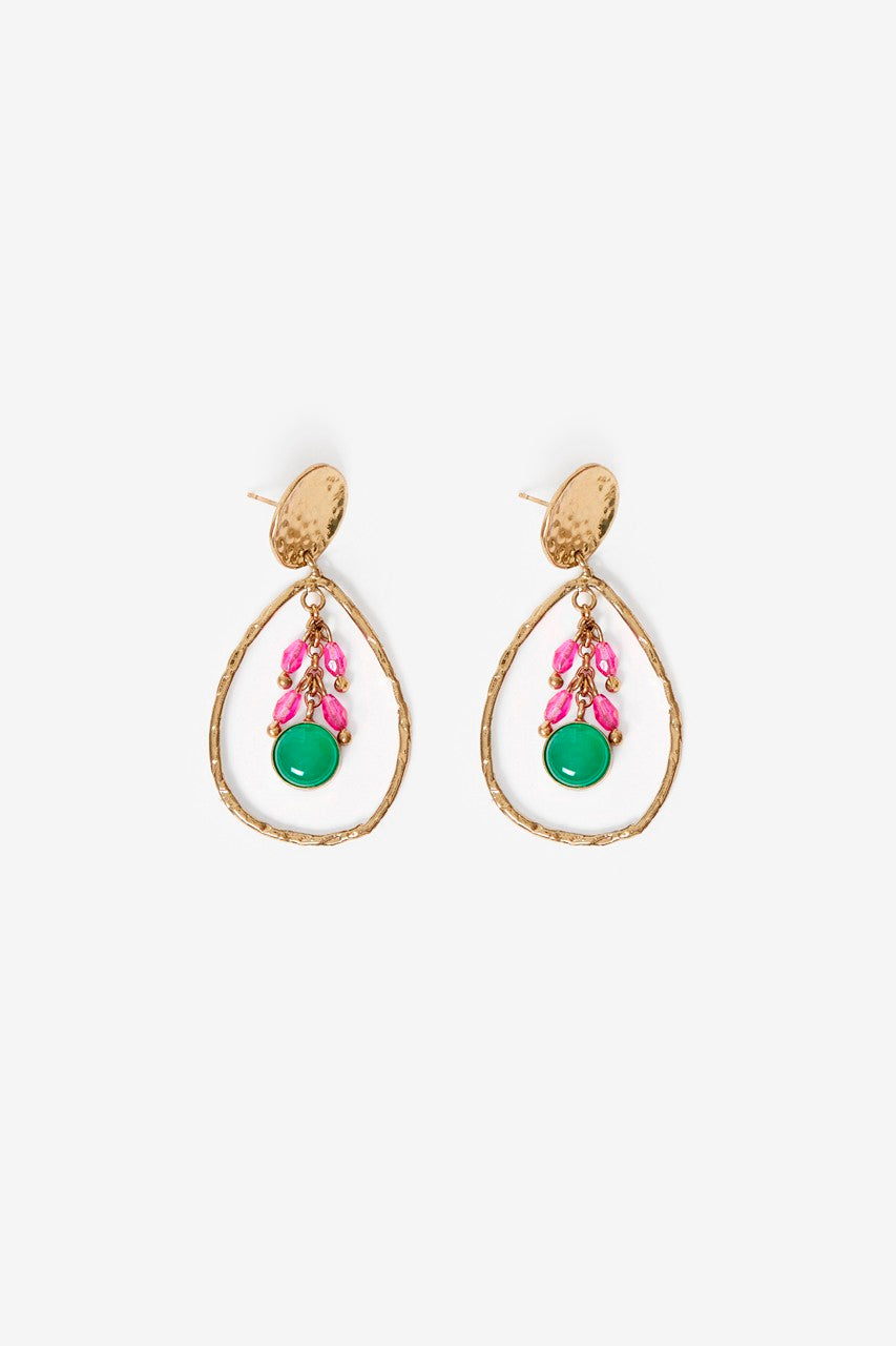 Metal Rhinestone Drop Earrings