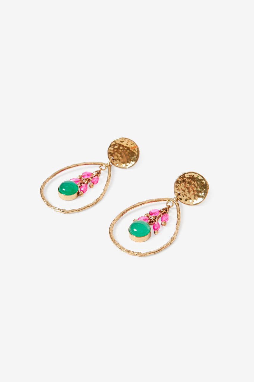 Metal Rhinestone Drop Earrings