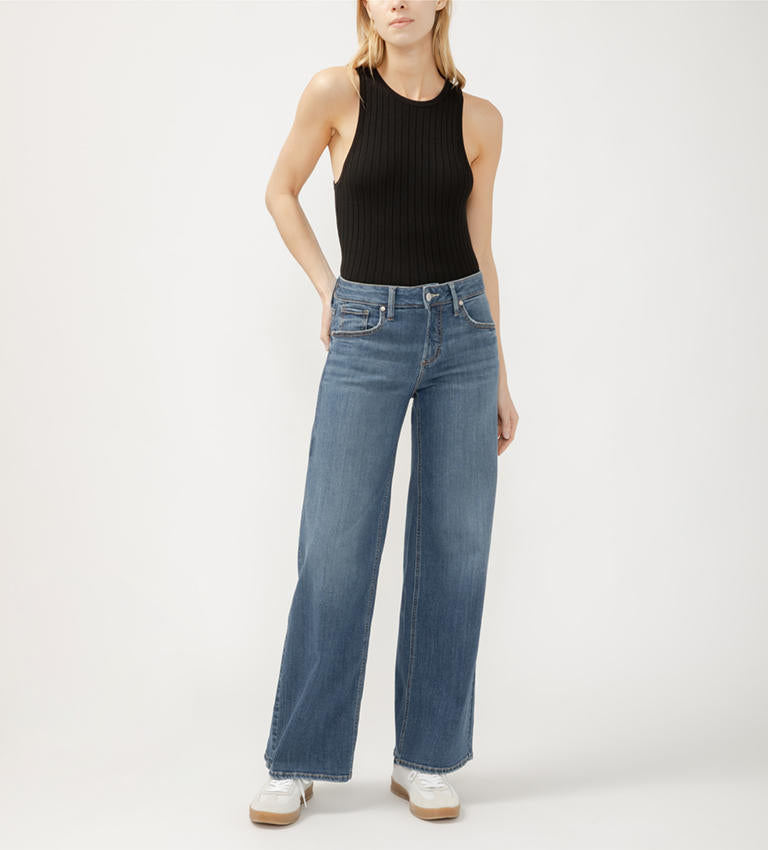 Suki Mid Rise Wide Leg Jeans