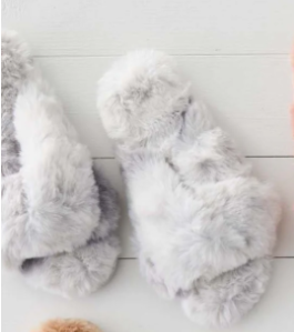 Watercolour Faux Fur Slide Slipper