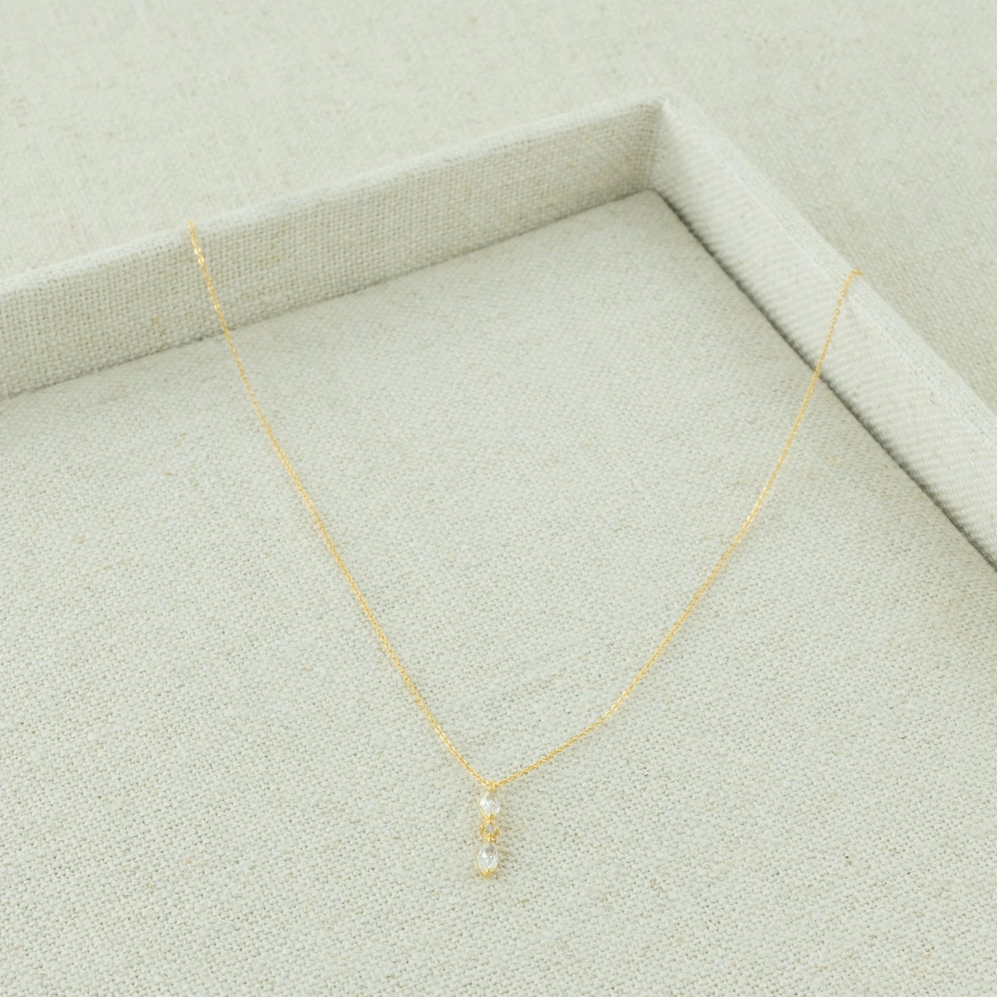 Sparkling Trio Dainty Chain Necklace