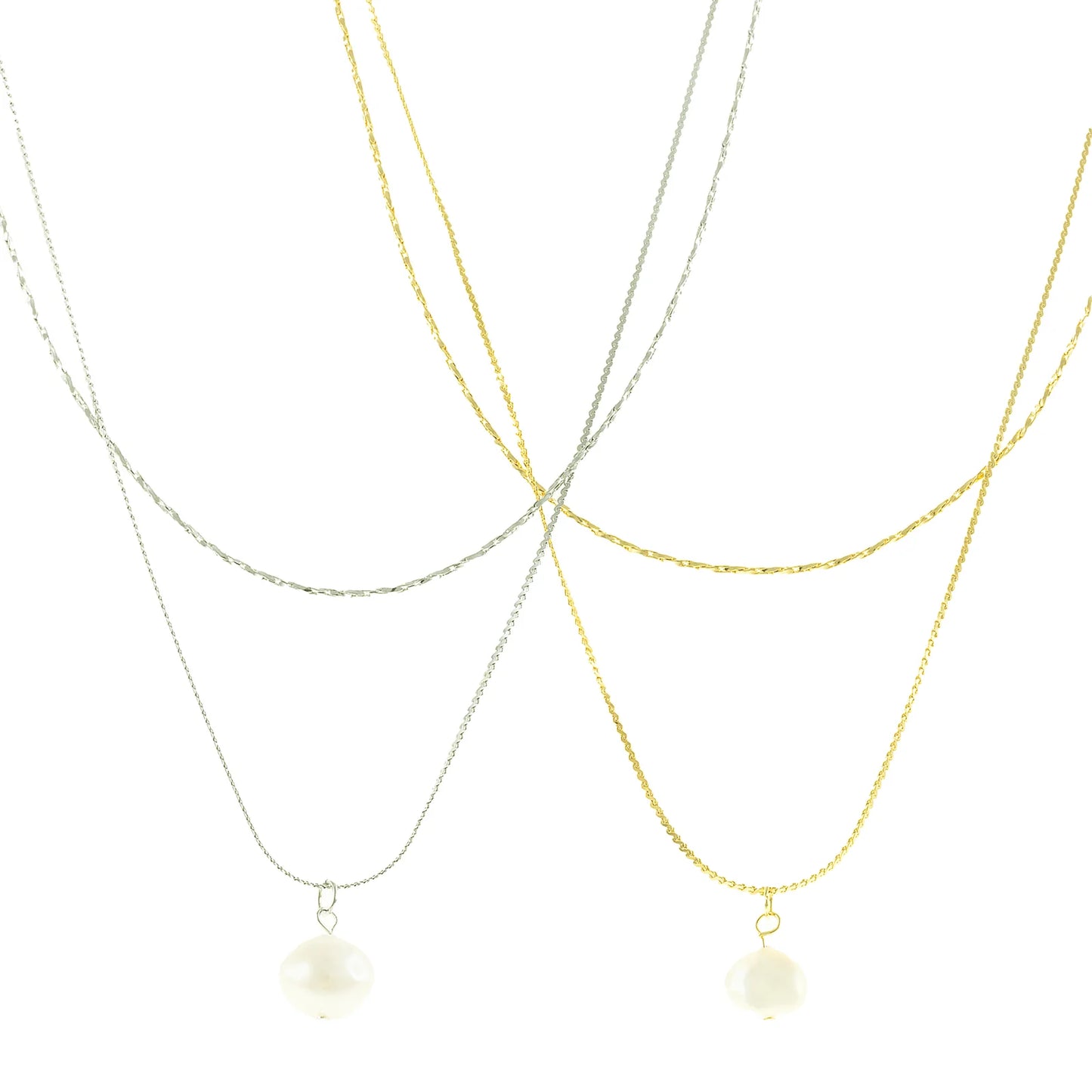 Double Layered Freshwater Pearl Pendant Necklace
