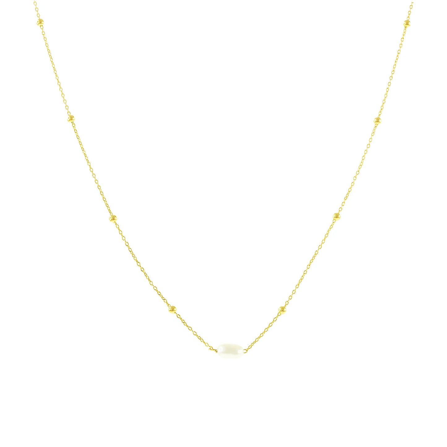 Ball Chain Freshwater Pearl Necklace