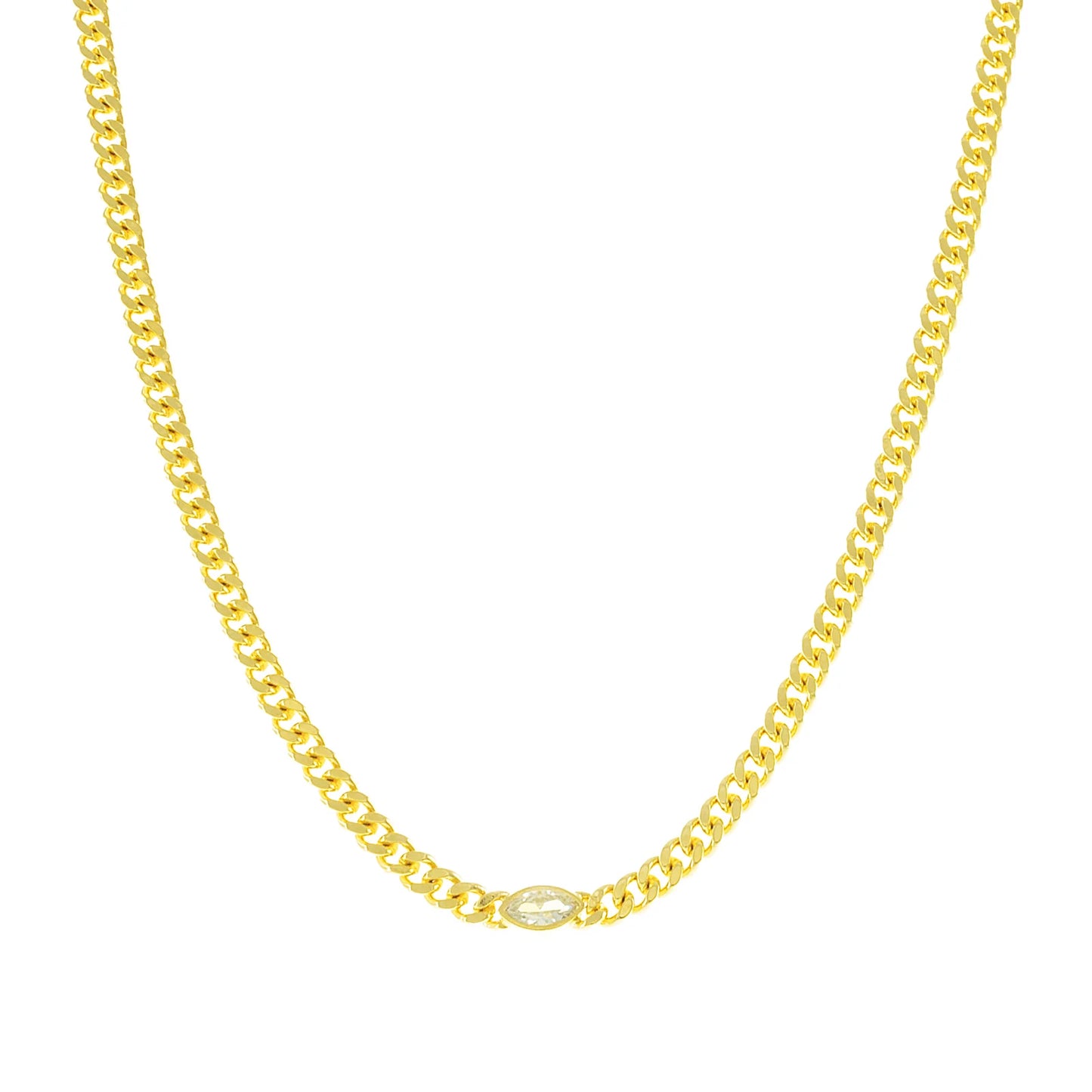Chain Oval Accented Necklace