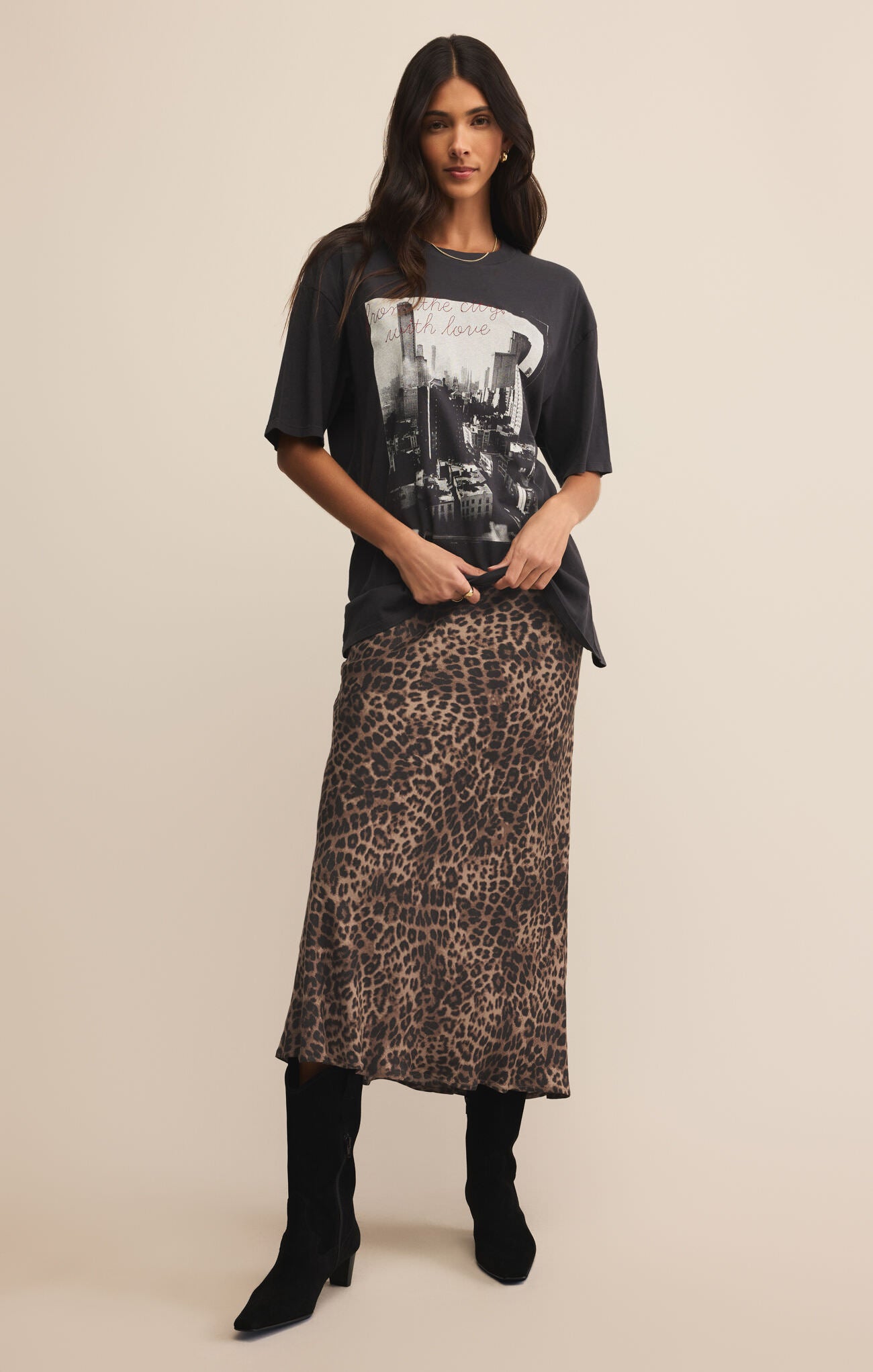 Izabel Leopard Midi Skirt